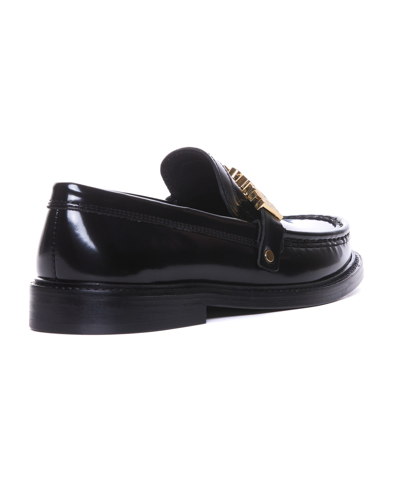 Moschino Logo Lettering Loafers - Black