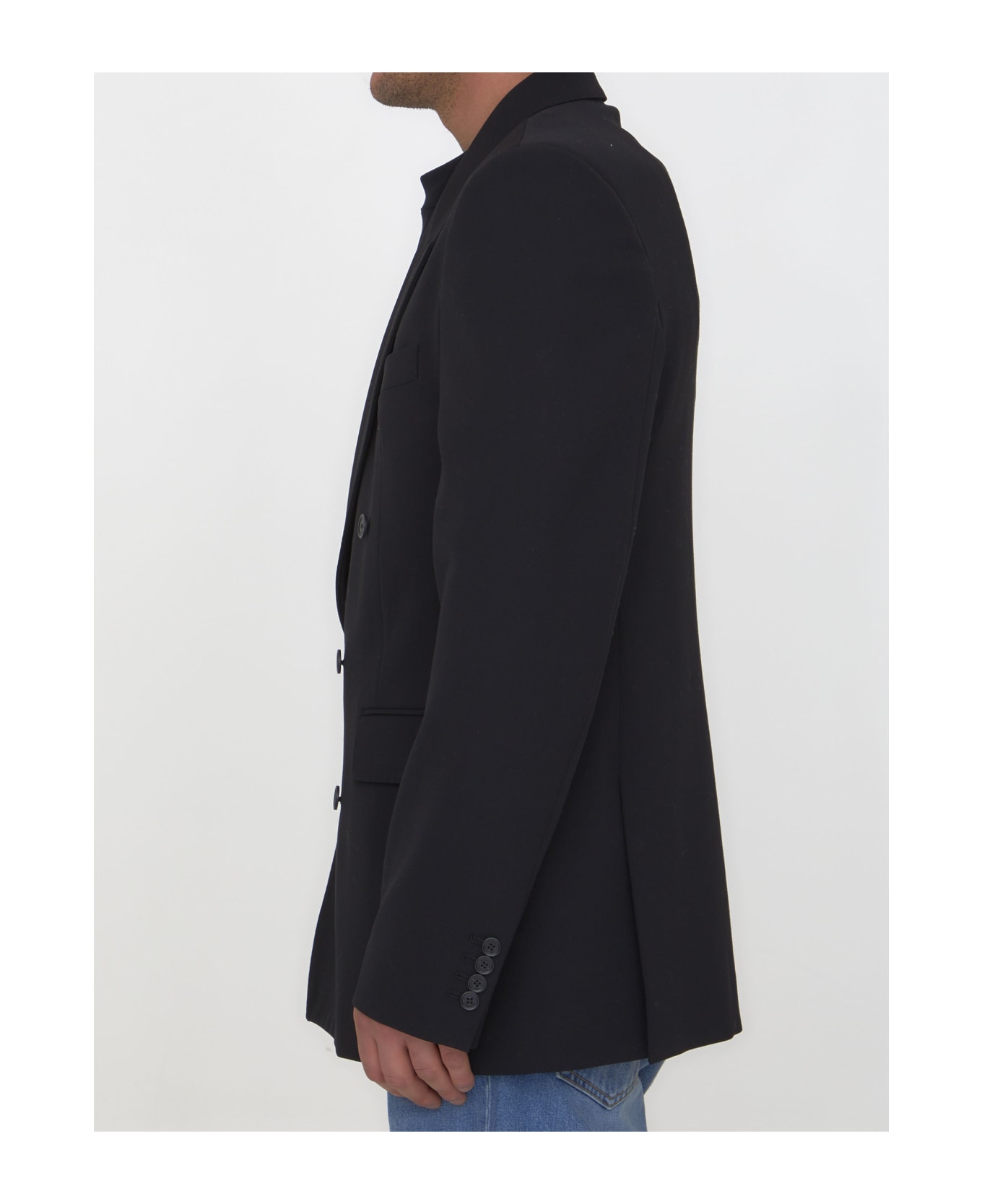 Balenciaga Slim Fit Double-breasted Jacket - BLACK