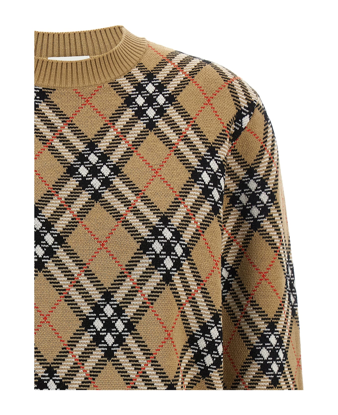 Burberry Check Sweater - Beige