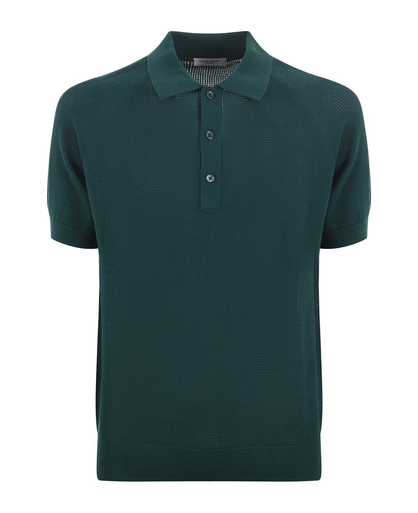Paolo Pecora Polo Shirt In Cotton Thread - Verde