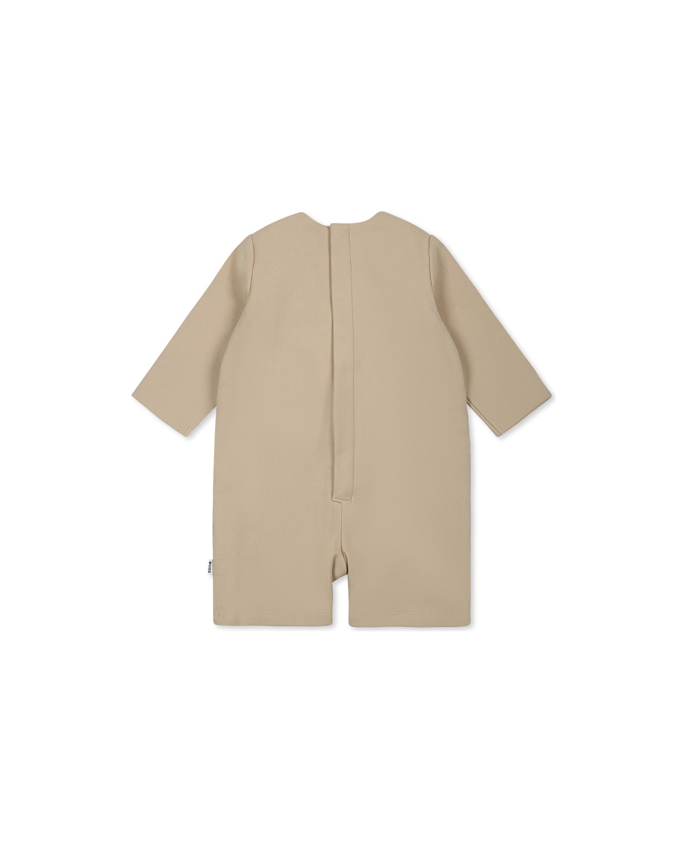 Hugo Boss Beige Romper For Baby Boy With Logo - Beige