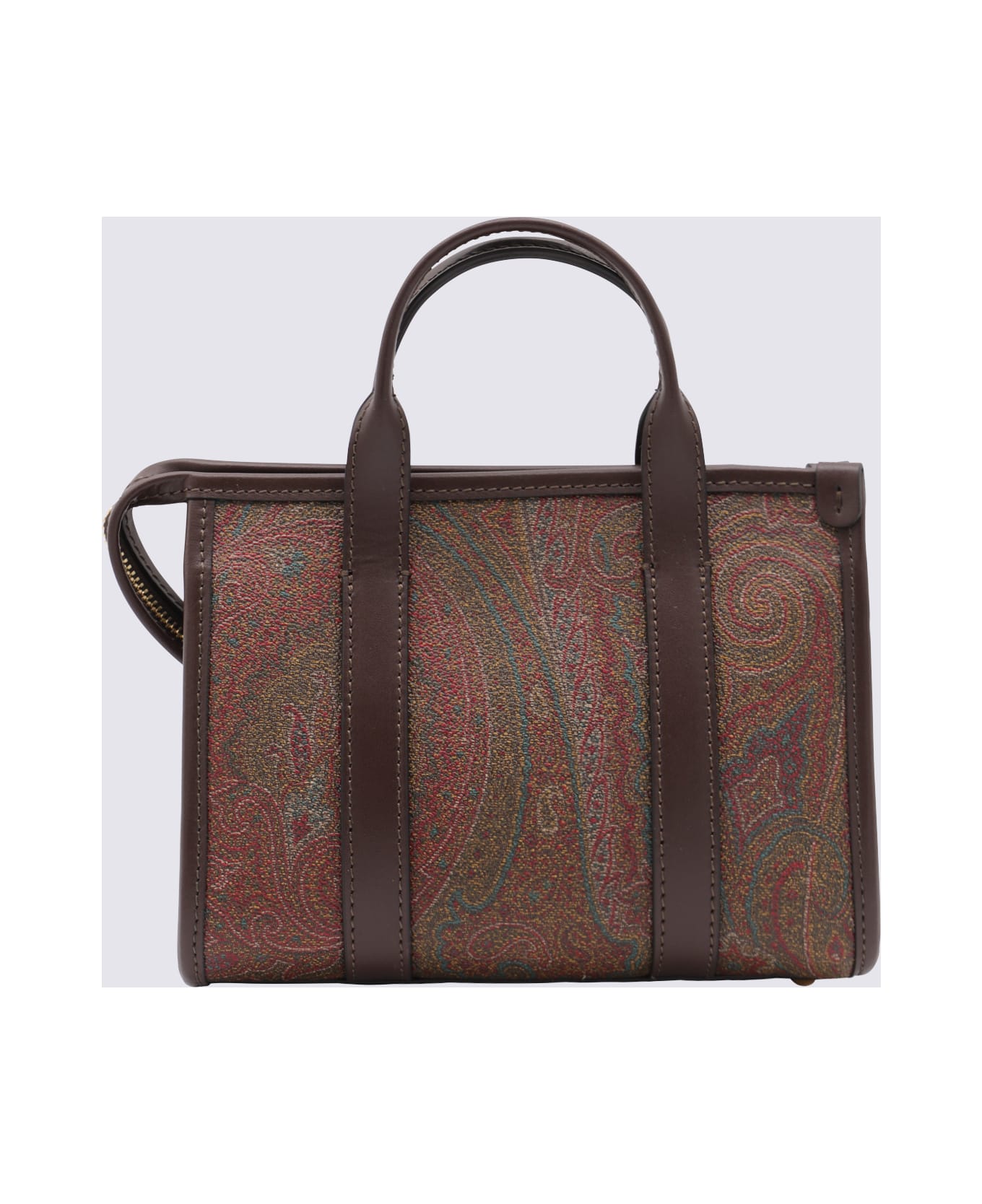 Etro Brown Cotton Mini Arnica Top Handle Bag - Brown トートバッグ