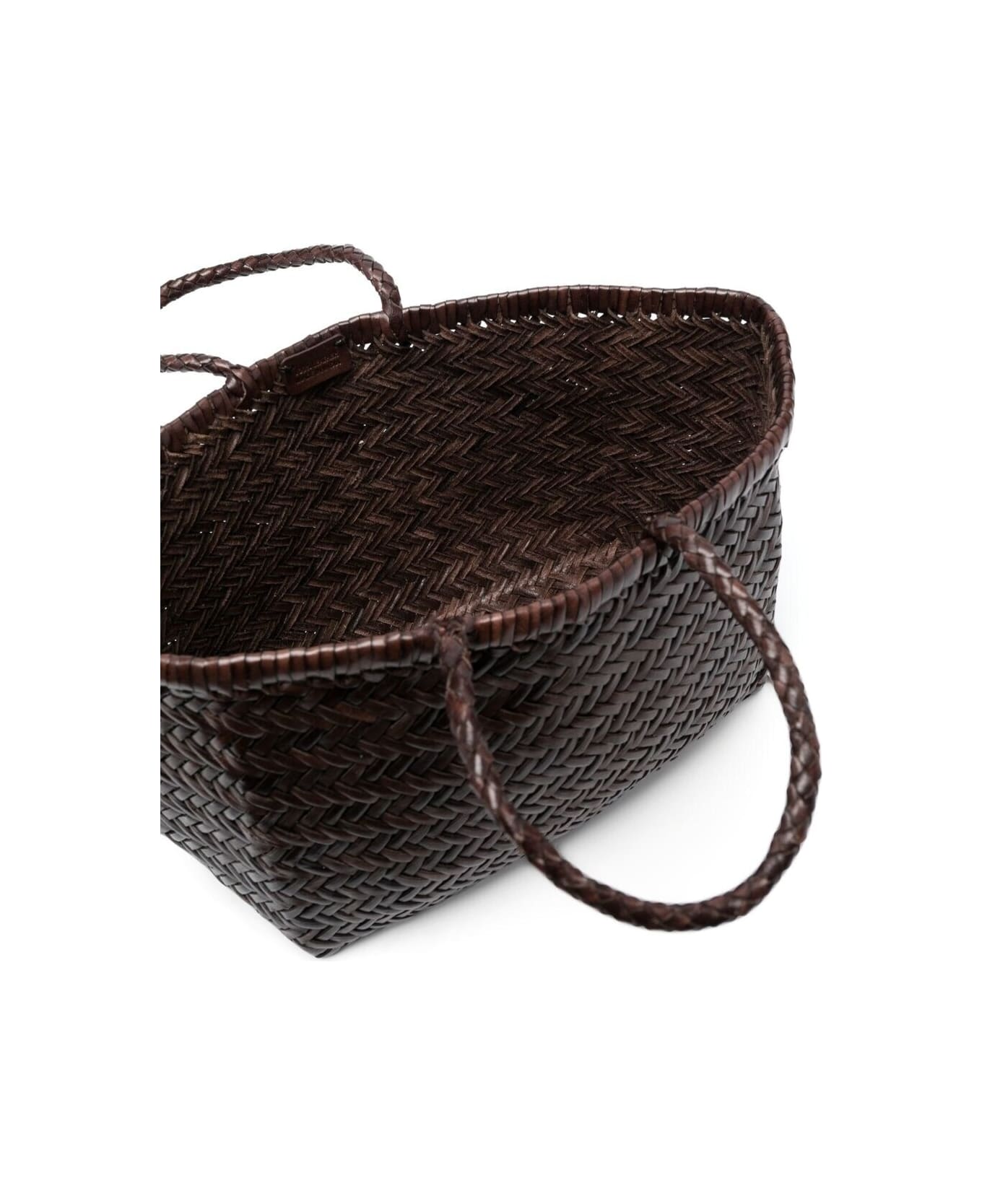 Dragon Diffusion 
triple Jump
 Brown Small Tote Bag In Braided Leather Woman - Brown