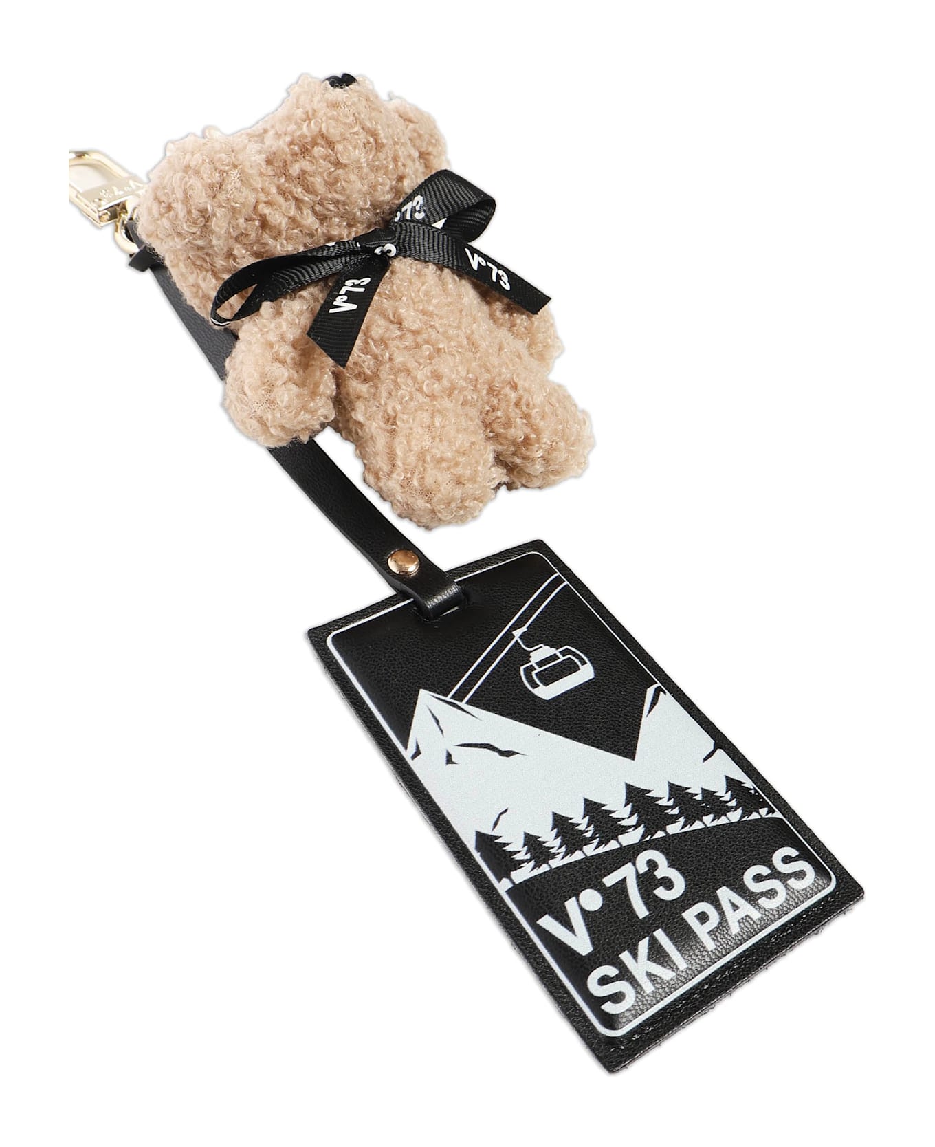 V73 Logo Keychain - NUDE/BLACK