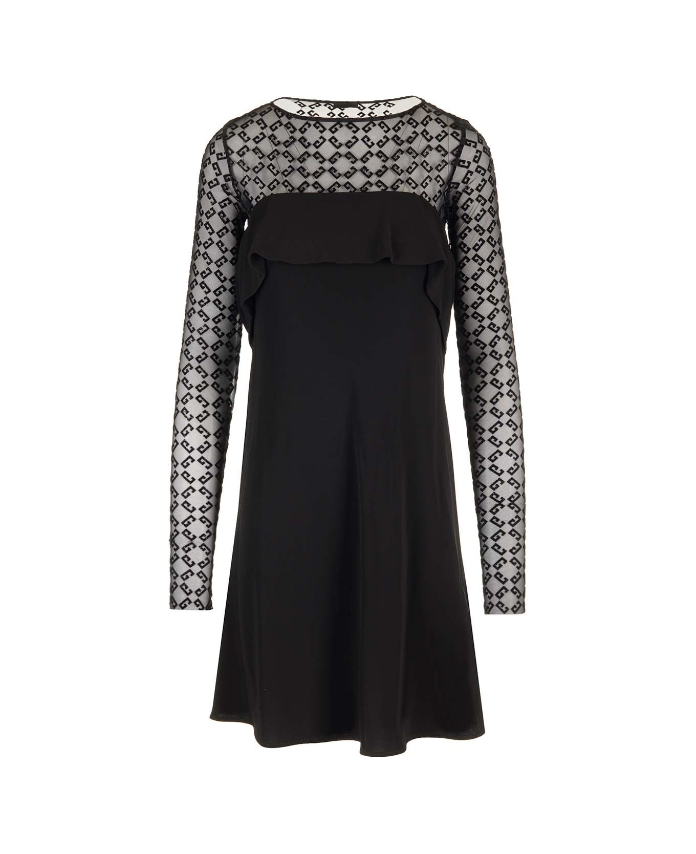 Givenchy Jersey And Tulle Mini Dress - Black