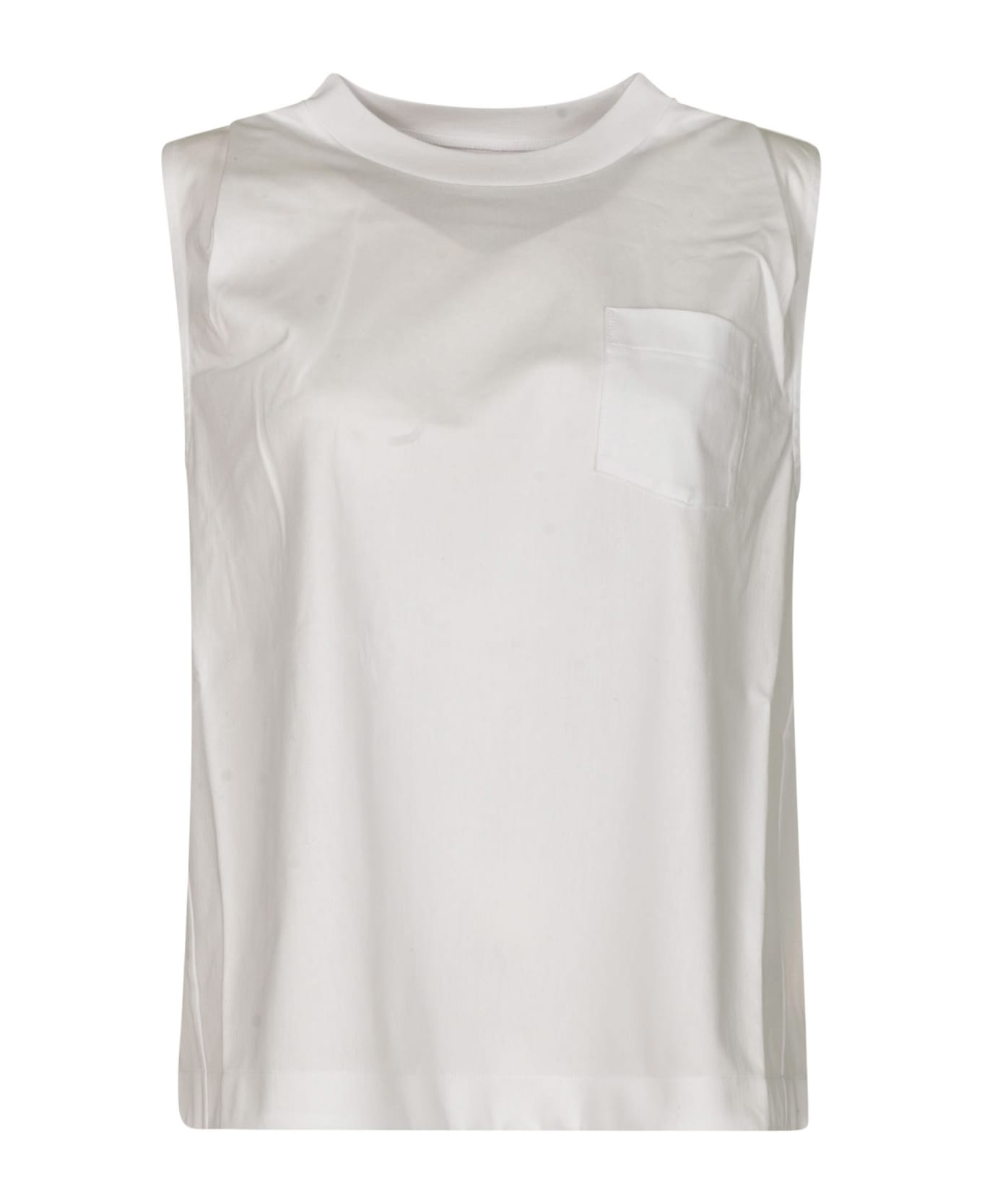 Sacai Sleeveless T-shirt - Bianco Tシャツ