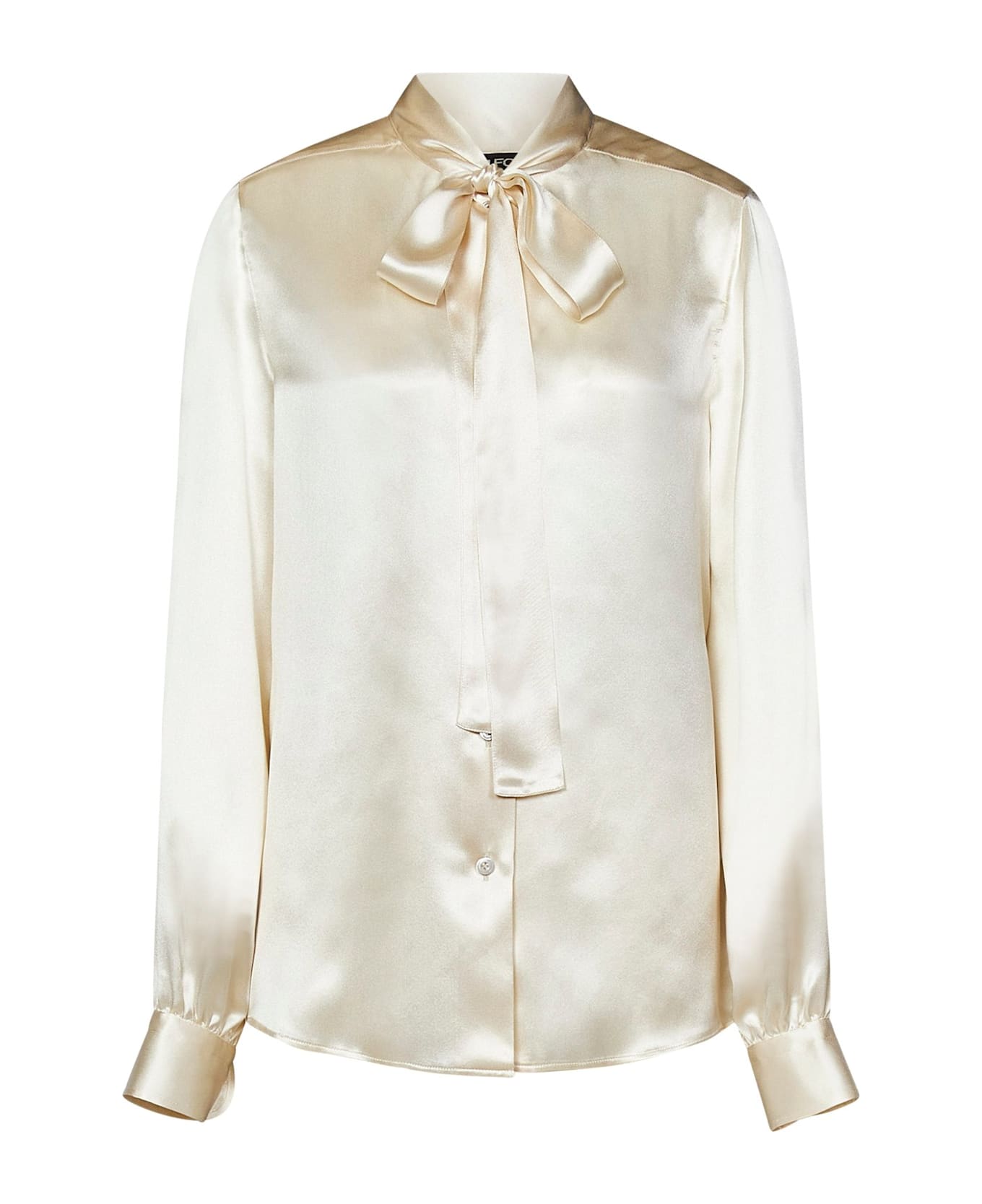 Tom Ford Fluid Charmeuse Lavalliere Shirt - NEUTRALS