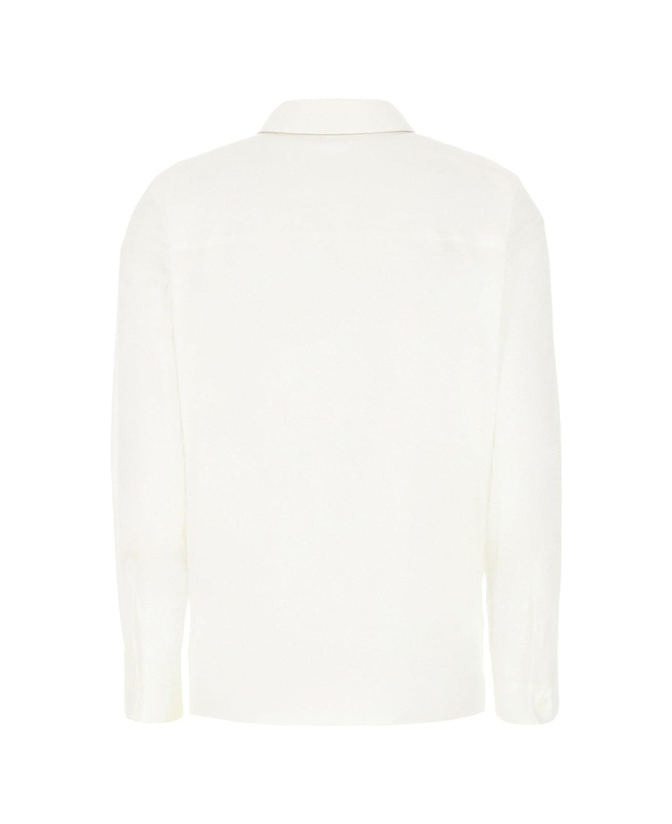 Brunello Cucinelli Monili Chain Detailed Long-sleeved Shirt - White