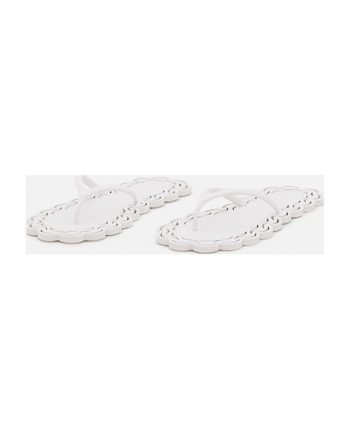 Carlotha Ray Laser-cut Recycled Rubber Flip Flops - White