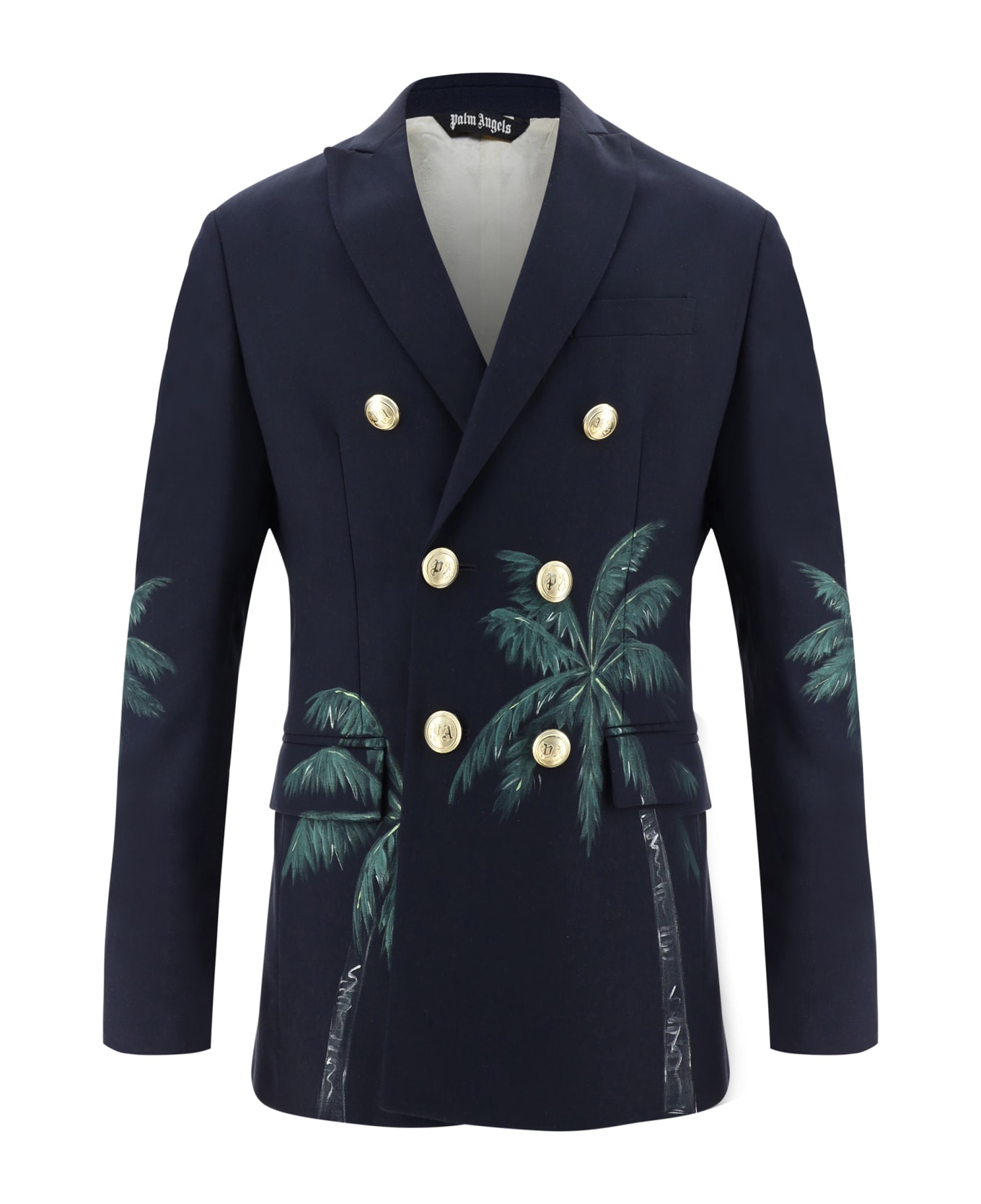 Palm Angels Double-breasted Blazer - Blue