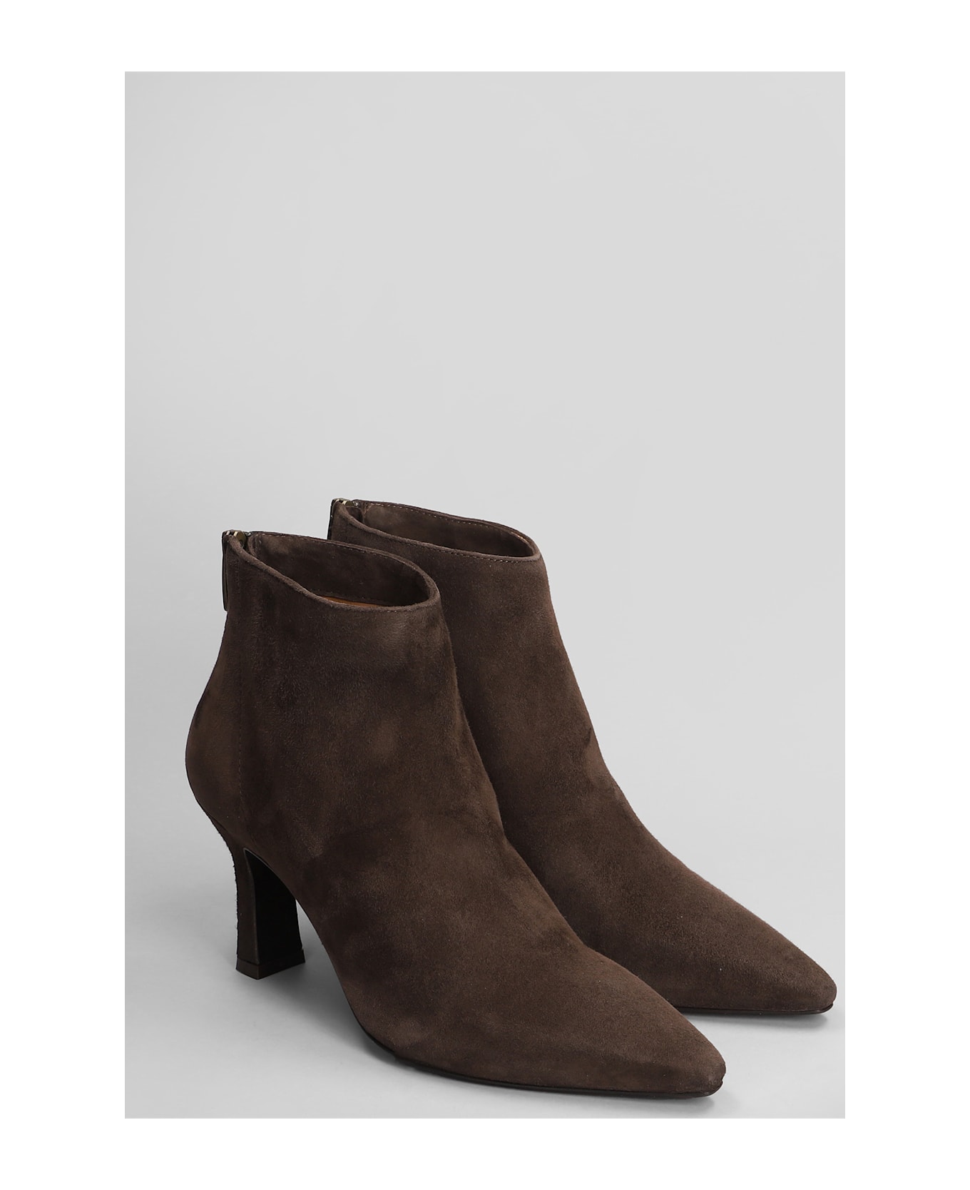 Julie Dee Texan Ankle Boots In Dark Brown Suede - dark brown ブーツ