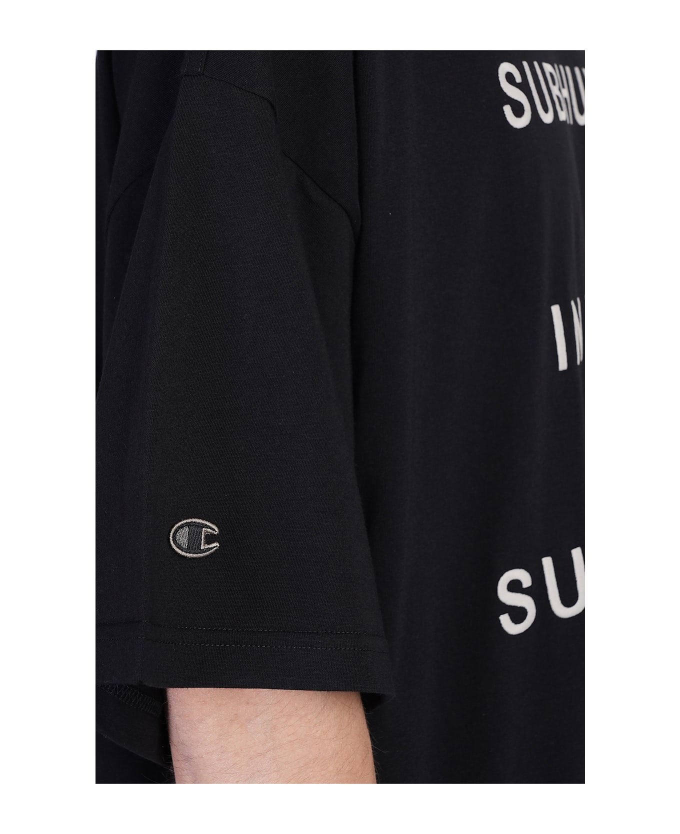 Rick Owens x Champion Tommy T T-shirt In Black Cotton - black