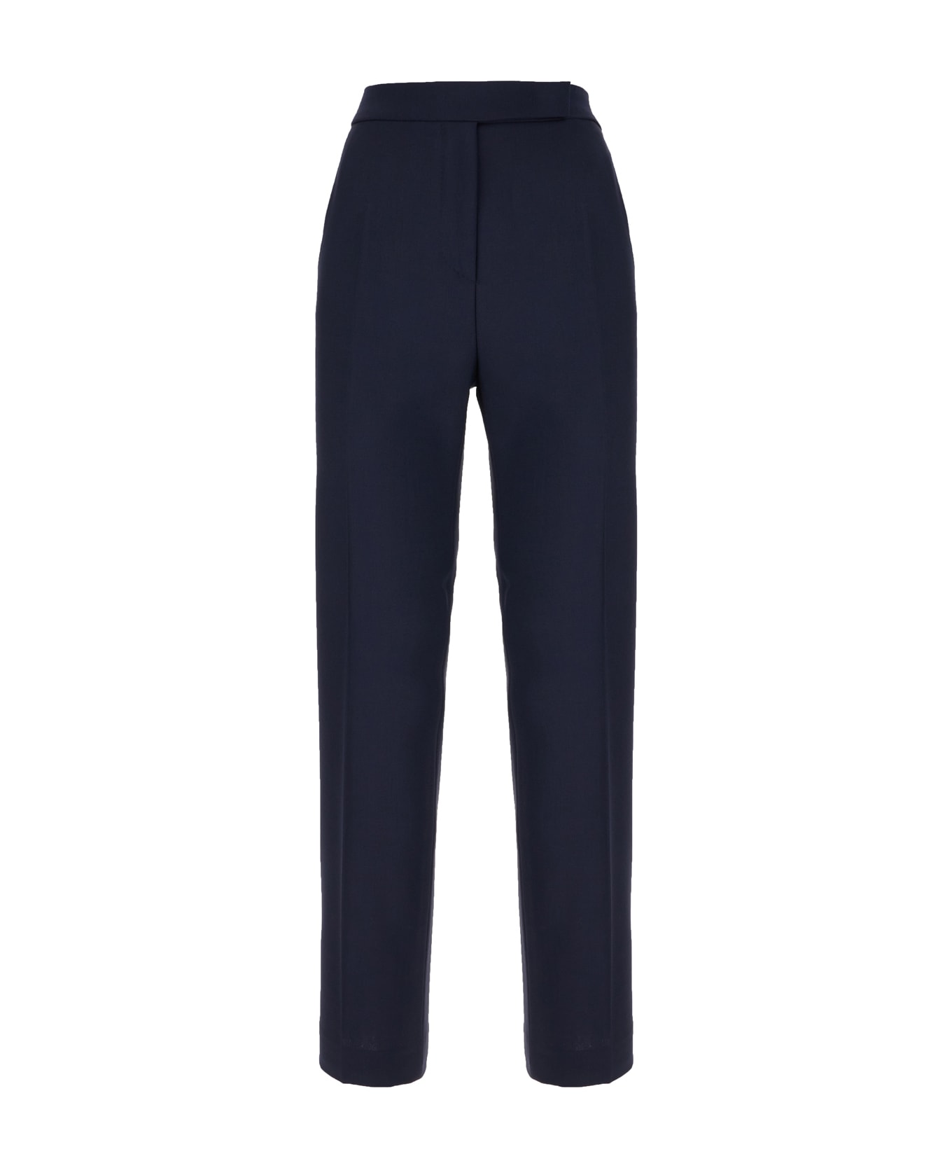 Max Mara Midnight Blue Wool Blend Pants - BLU MARINO