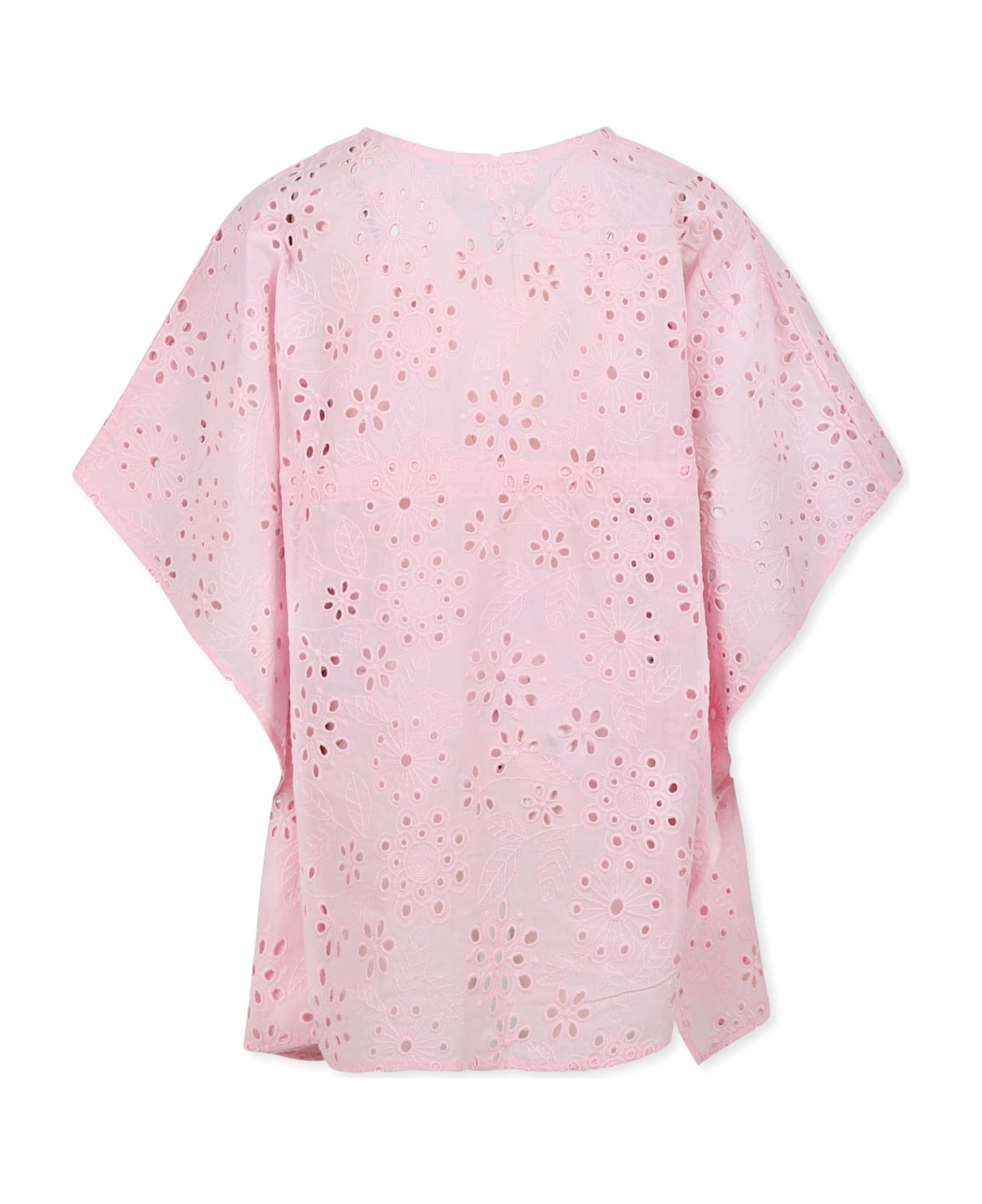 MC2 Saint Barth Pink Dress For Girl With Flowers - Pink