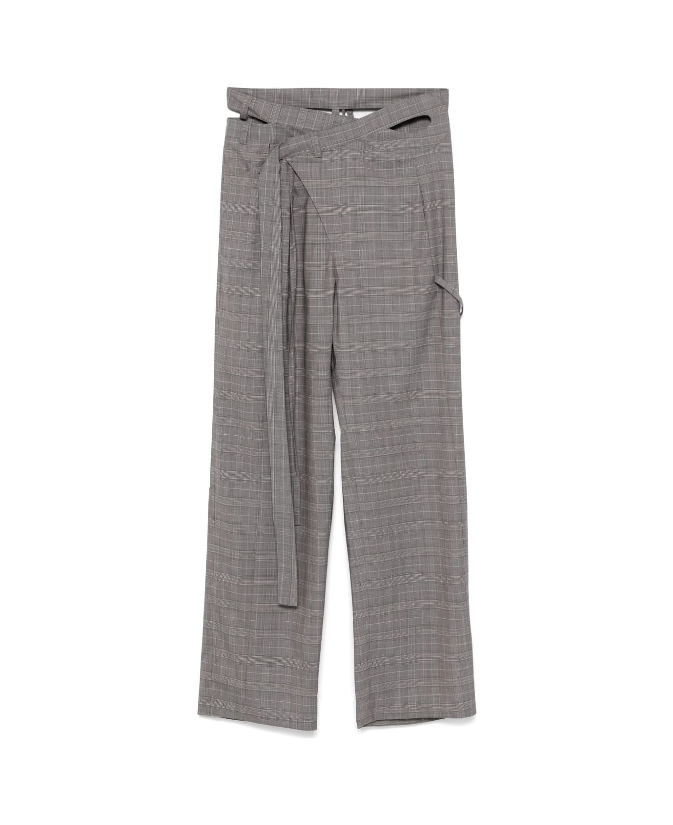 Ottolinger Wool Blend Wrap Trousers - Grey