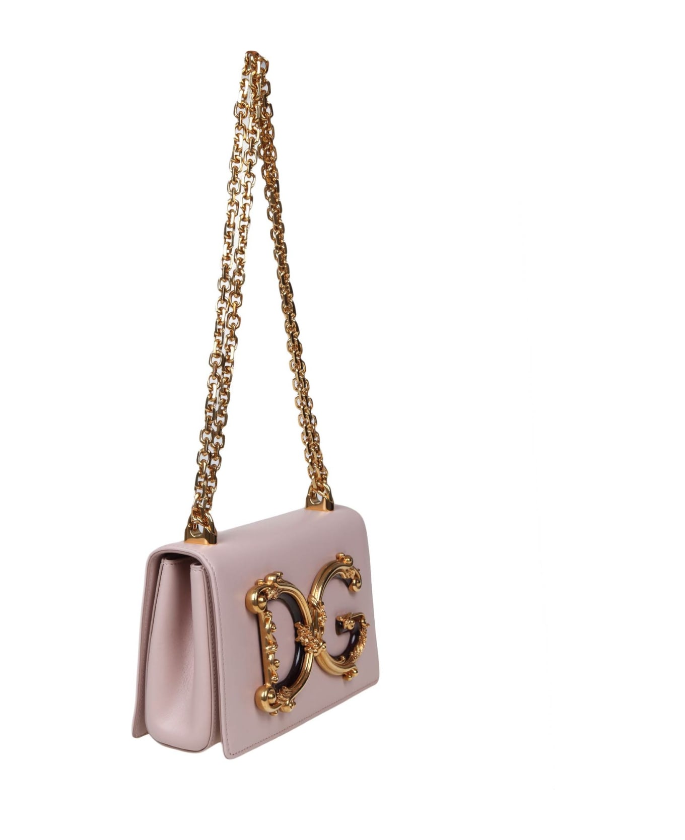Dolce & Gabbana Dg Girls Shoulder Bag In Powder Color Nappa - POWDER