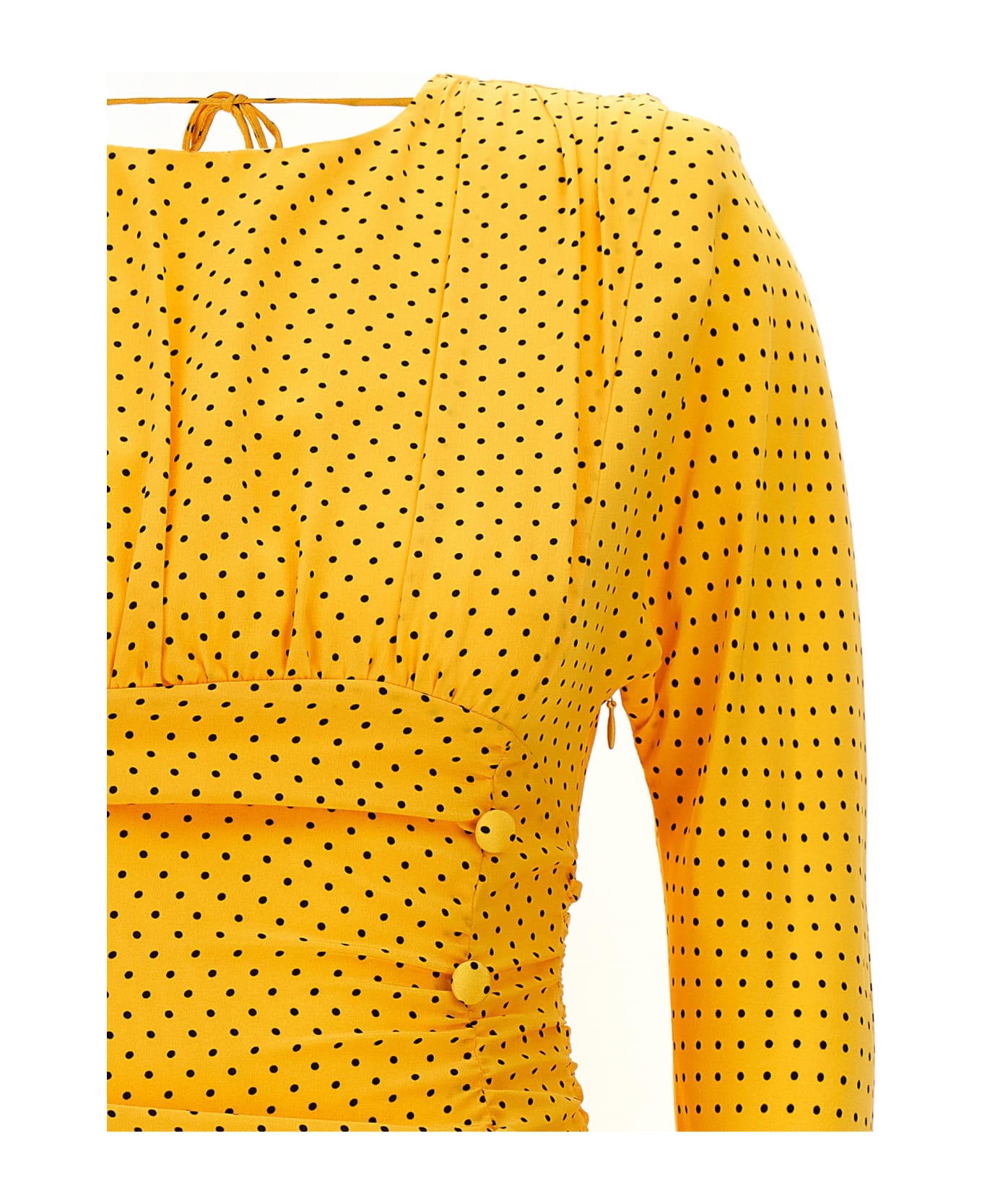 Alessandra Rich Polka Dot Mini Dress - Yellow