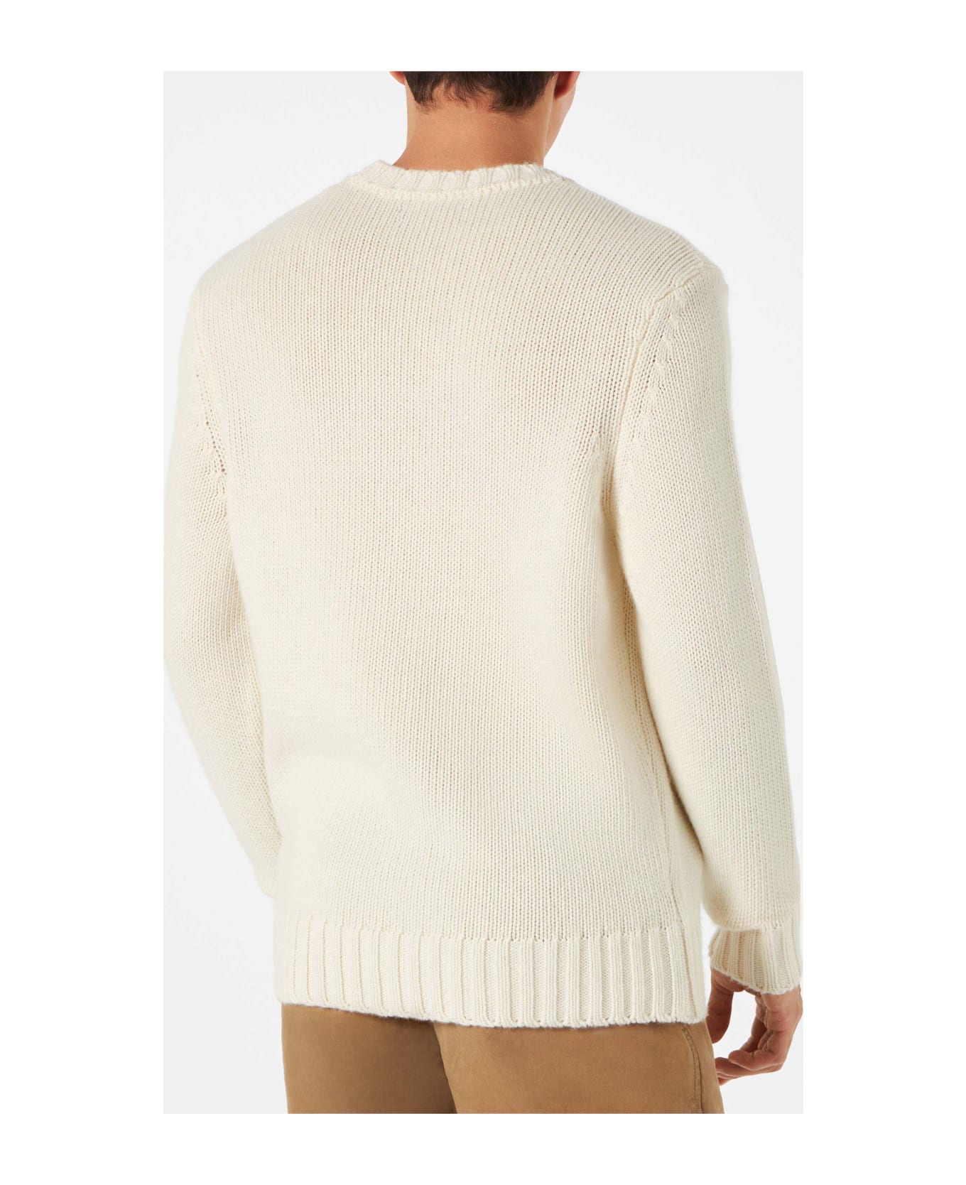 MC2 Saint Barth Bombardino Ski Club Blended Cashmere Sweater - WHITE