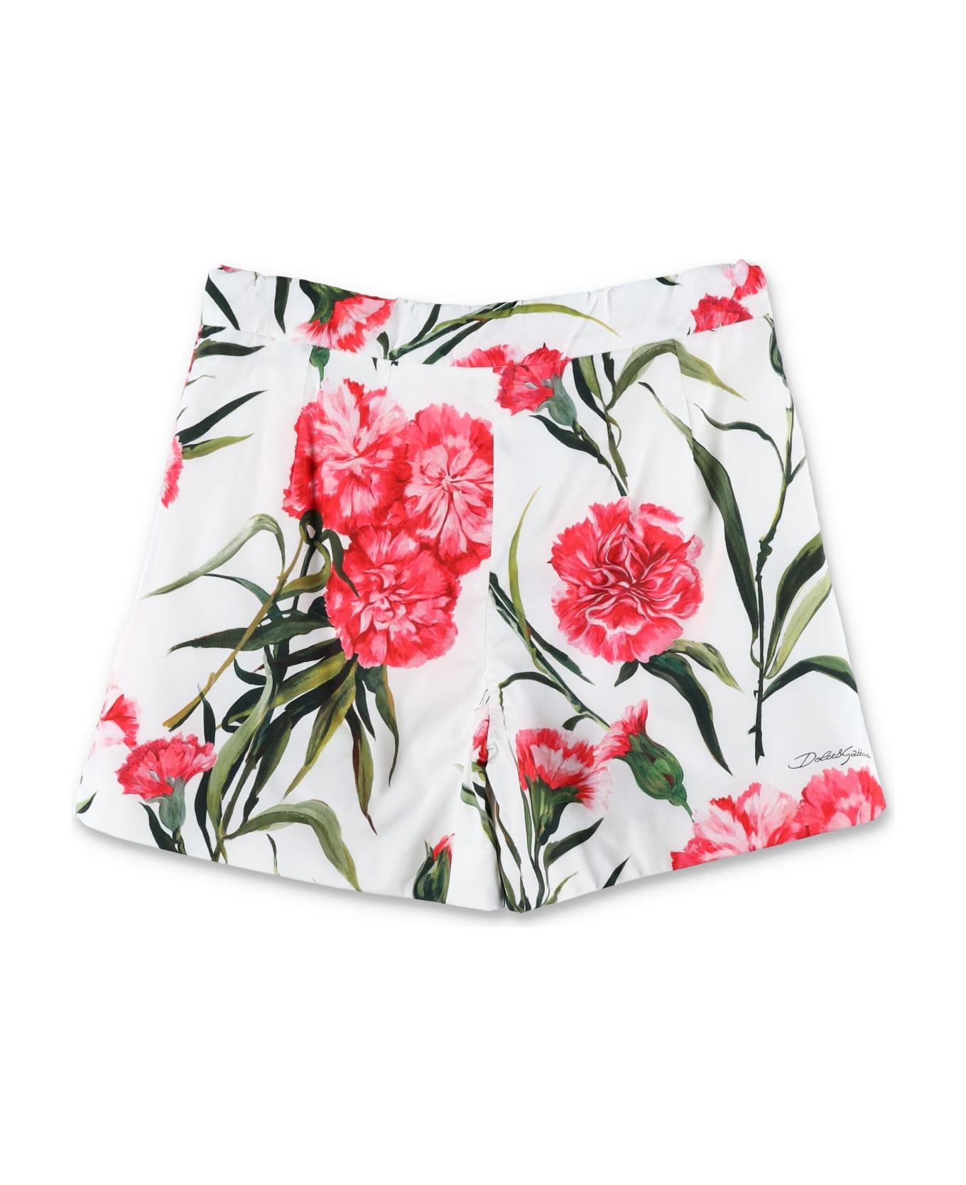 Dolce & Gabbana Carnation-print Poplin Shorts - GAROFANI