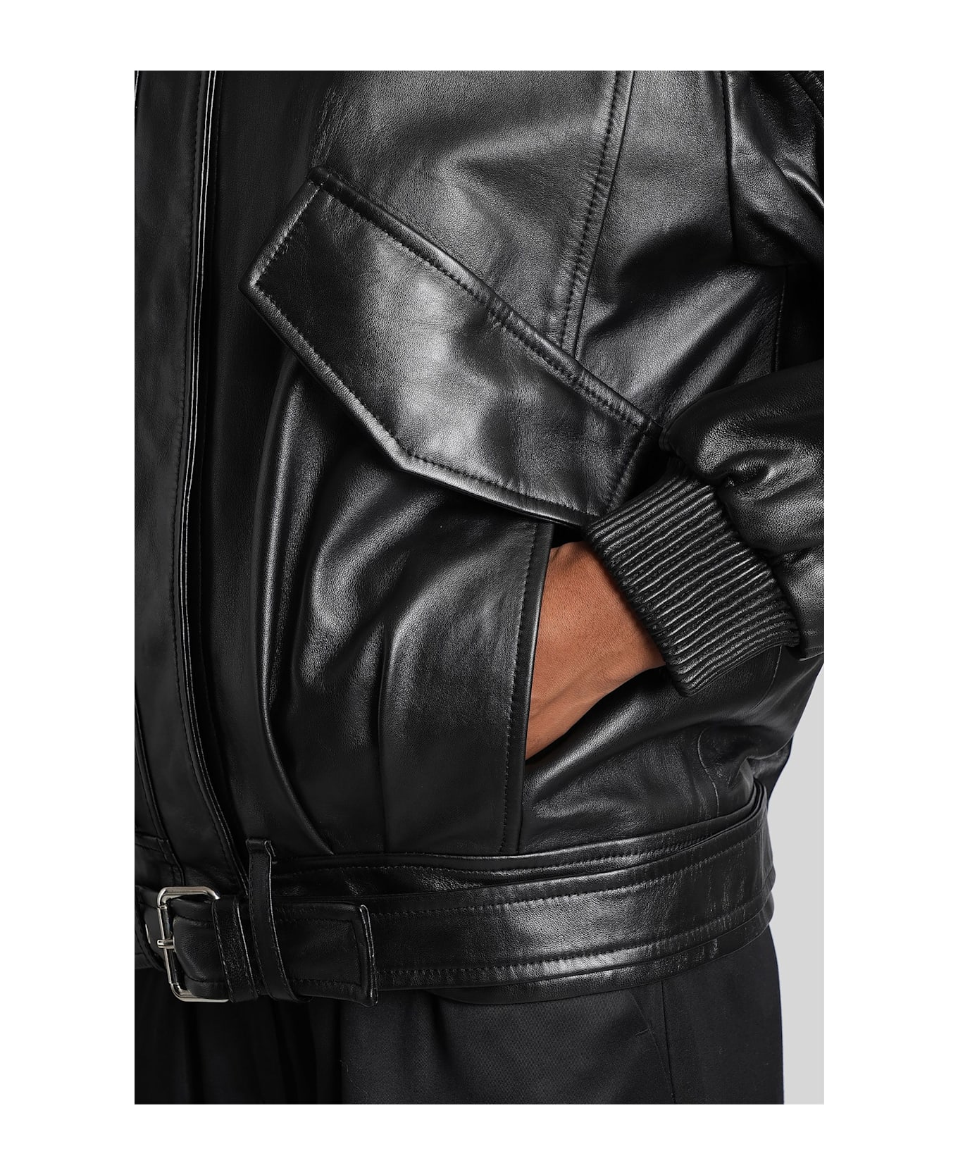 IRO Manka Biker Jacket In Black Leather - black