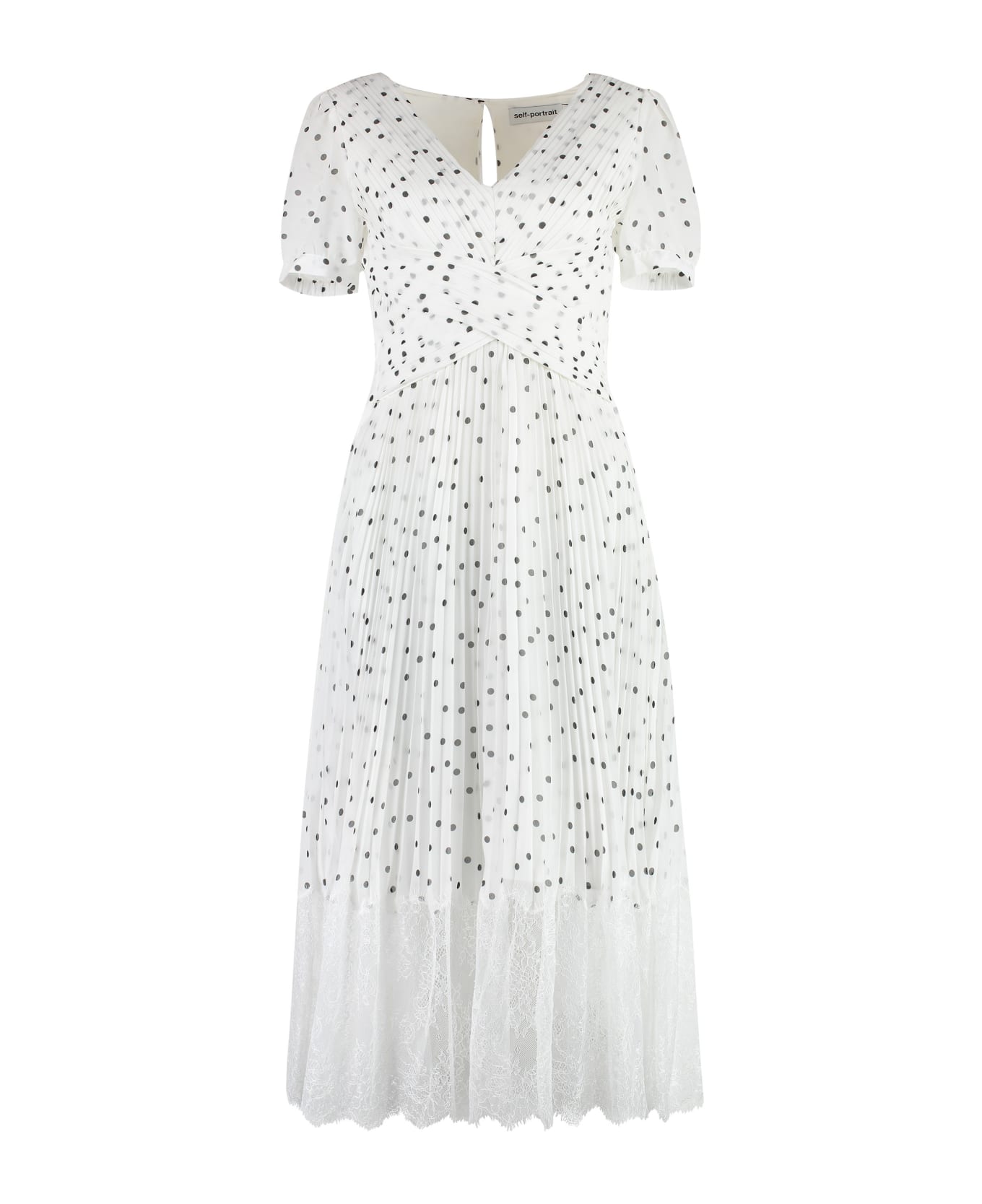 self-portrait Printed Chiffon Dress - White