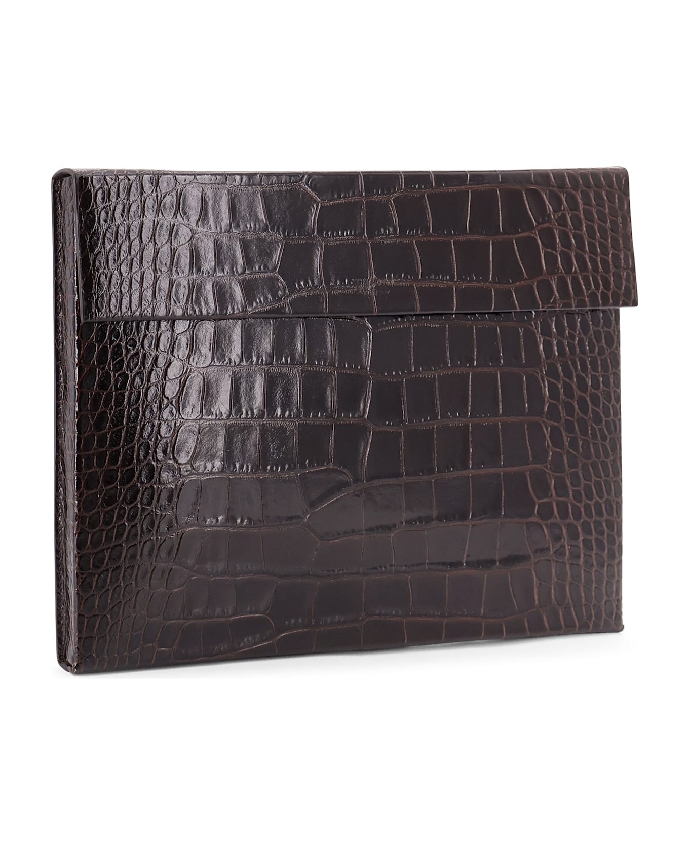 Tom Ford Crocodile-print Leather Document Holder - Brown