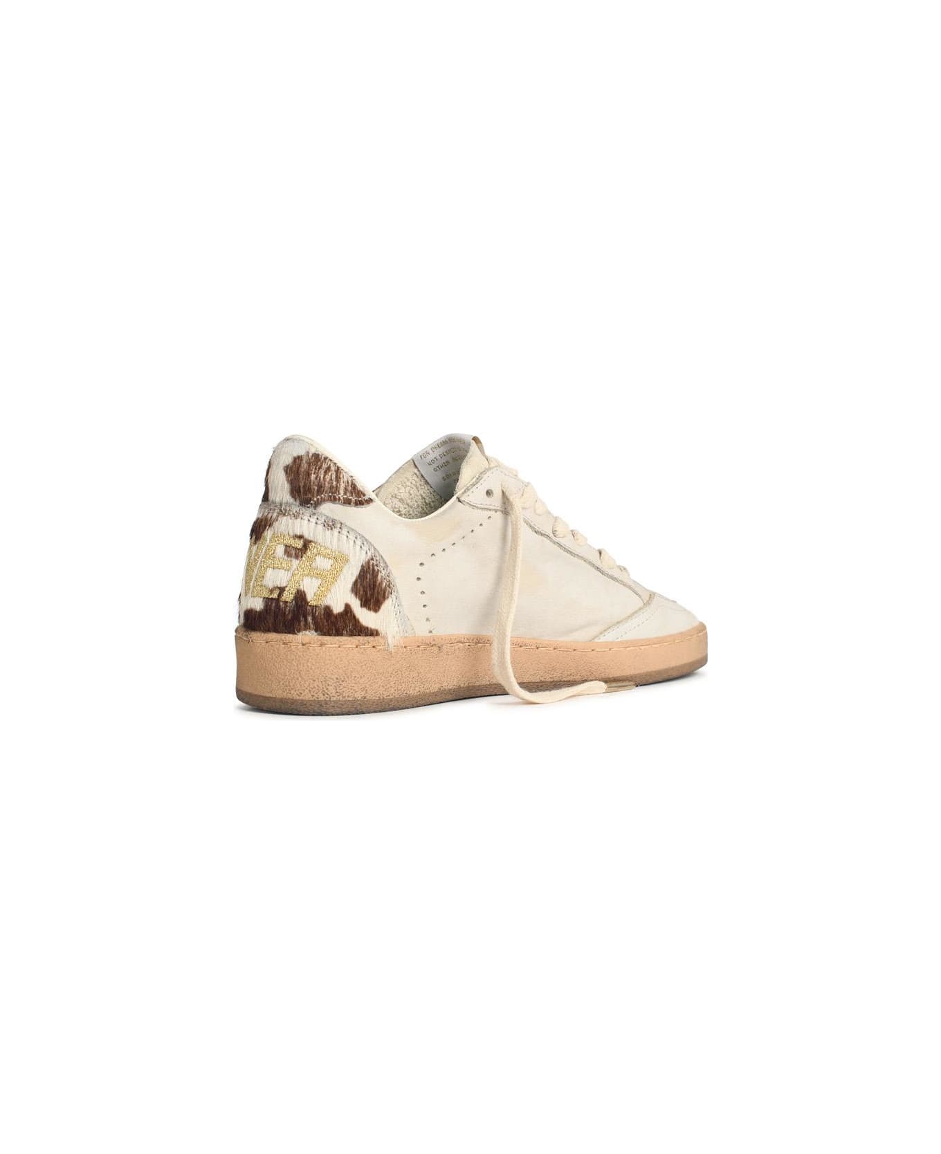 Golden Goose 
ball Star
 White Suede And Pony Leather Sneakers - White