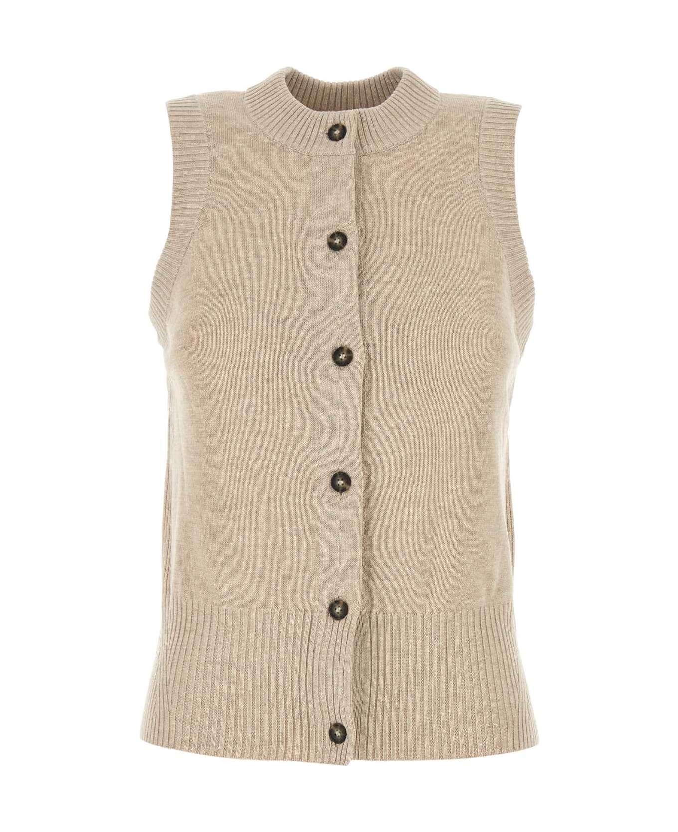 Camilla and Marc Sand Stretch Tencel Blend Macie Vest - OATMEALMELANGE ベスト