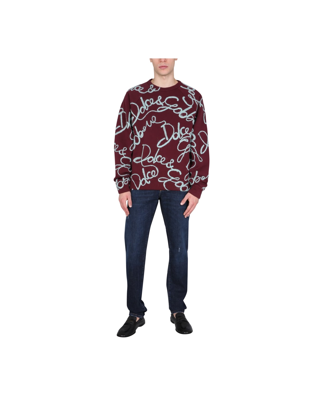 Dolce & Gabbana Embroidered Sweatshirt - BORDEAUX