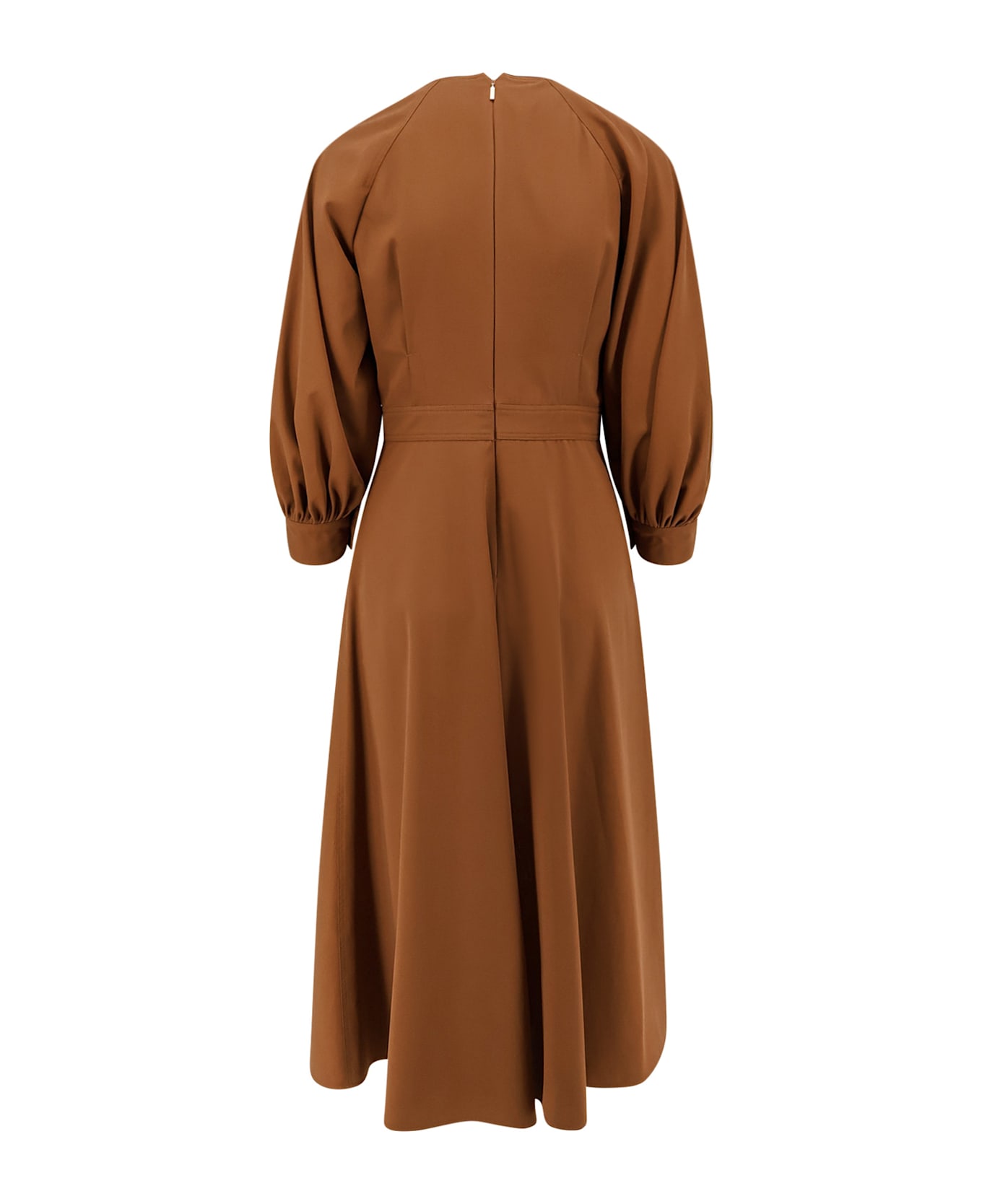 Max Mara Pedaggi Cotton Midi Dress - Brown