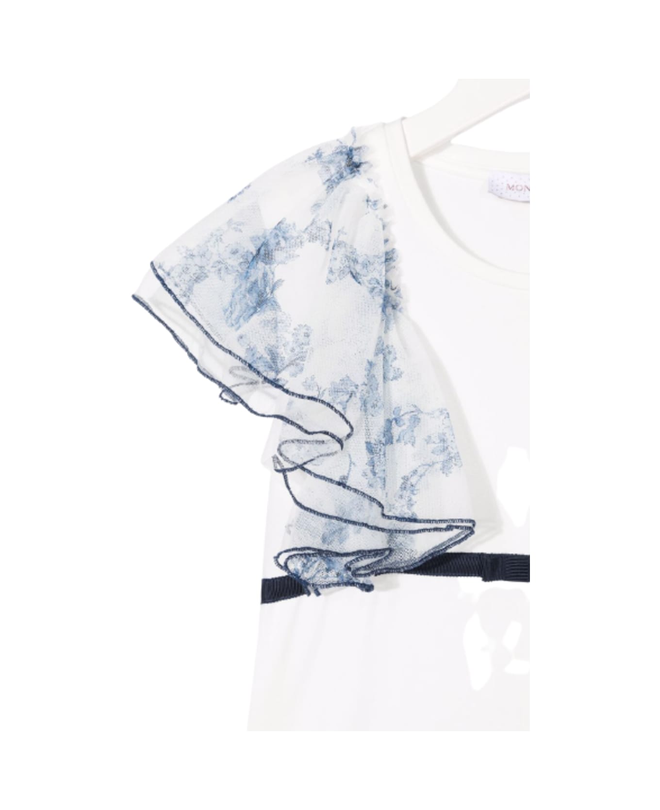 Monnalisa Cotton T-shirt With Wide Layered Straps - White