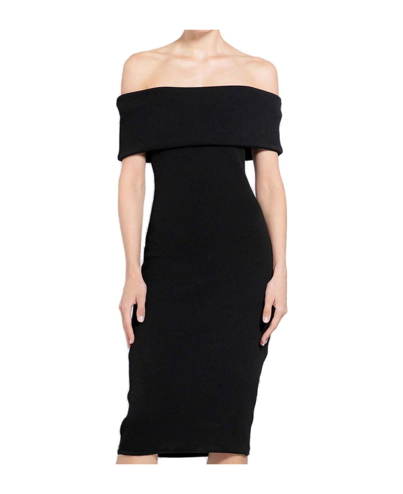 Bottega Veneta Off-the-shoulder Fitted Dress - Black