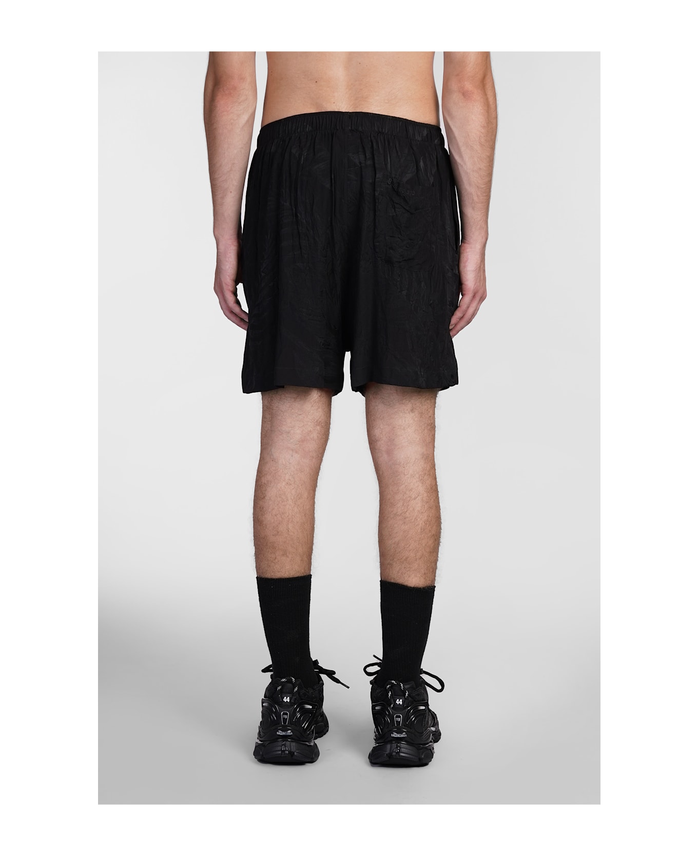 Balenciaga Shorts In Black Silk - black