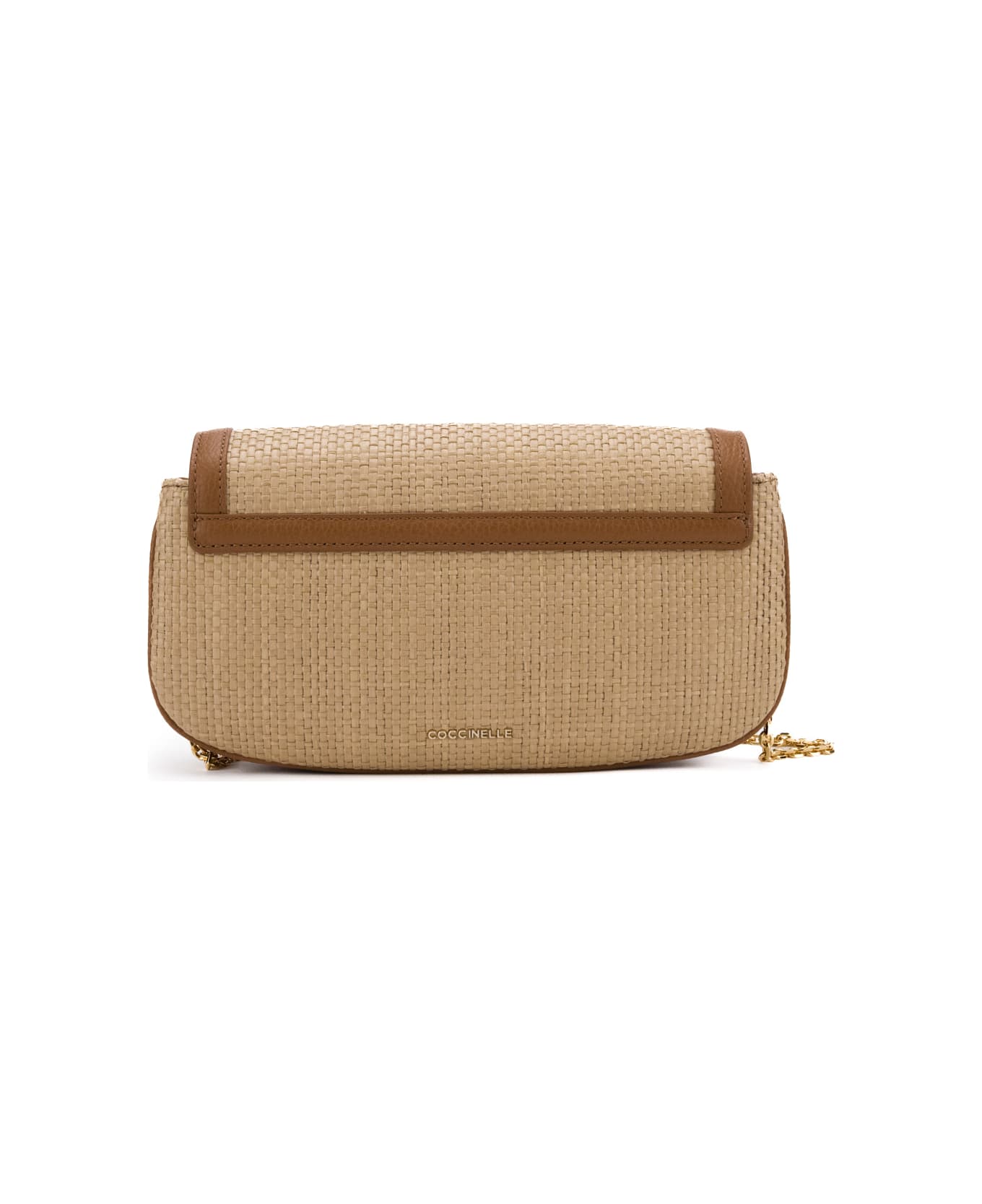 Coccinelle Raffia And Leather Bag - Natural/cuir