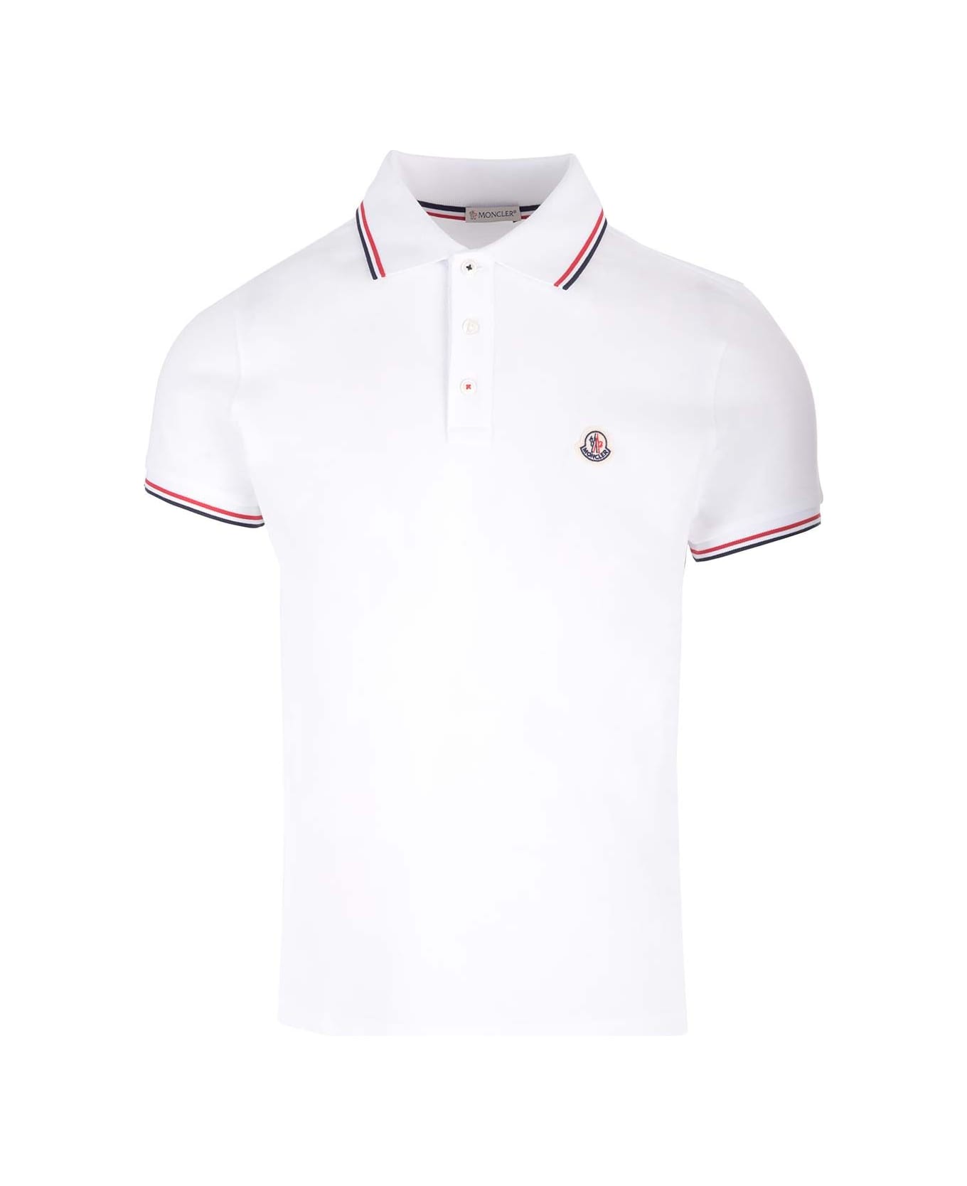 Moncler Cotton Piquet Polo - White