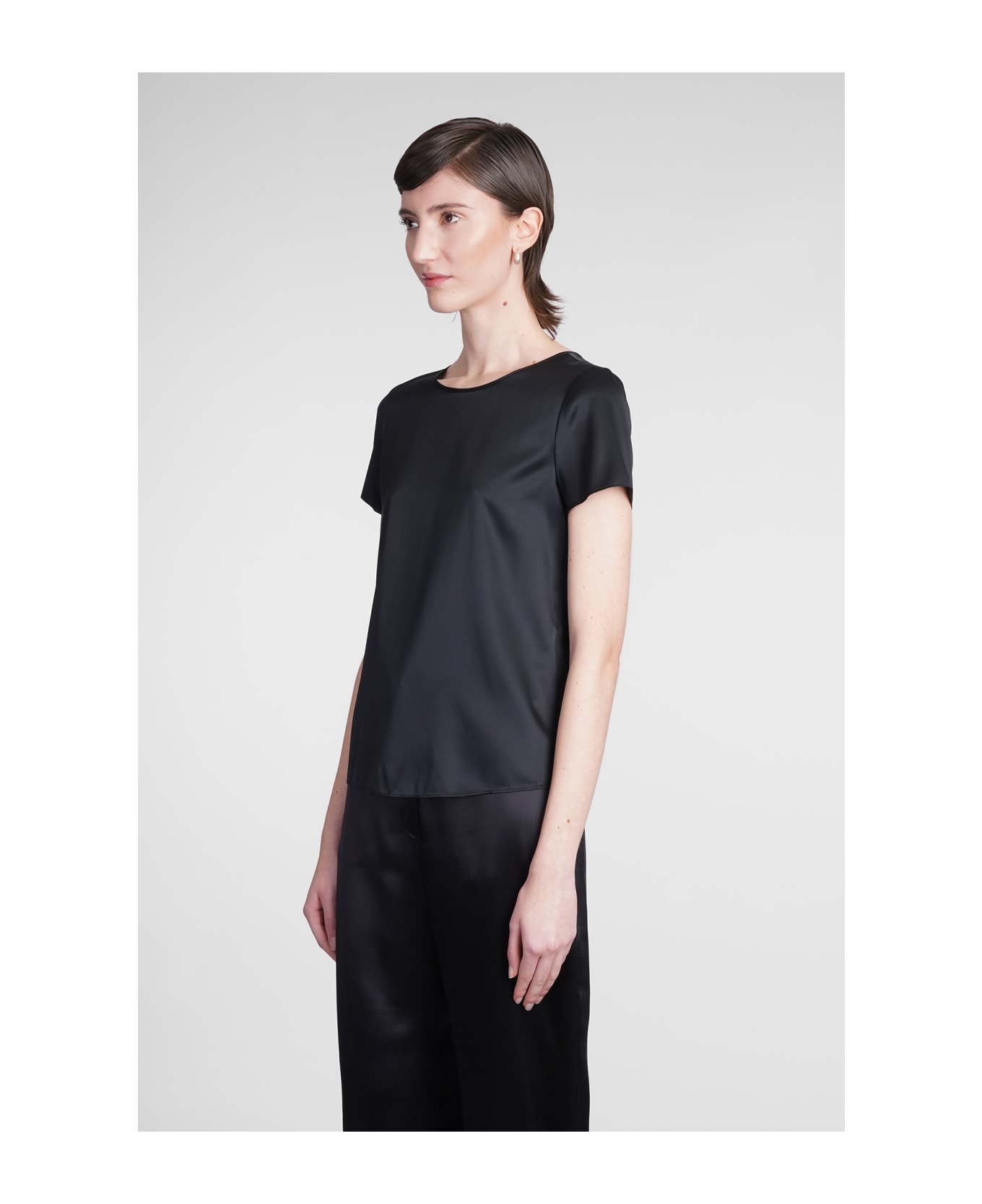 Emporio Armani Blouse In Black Silk - black