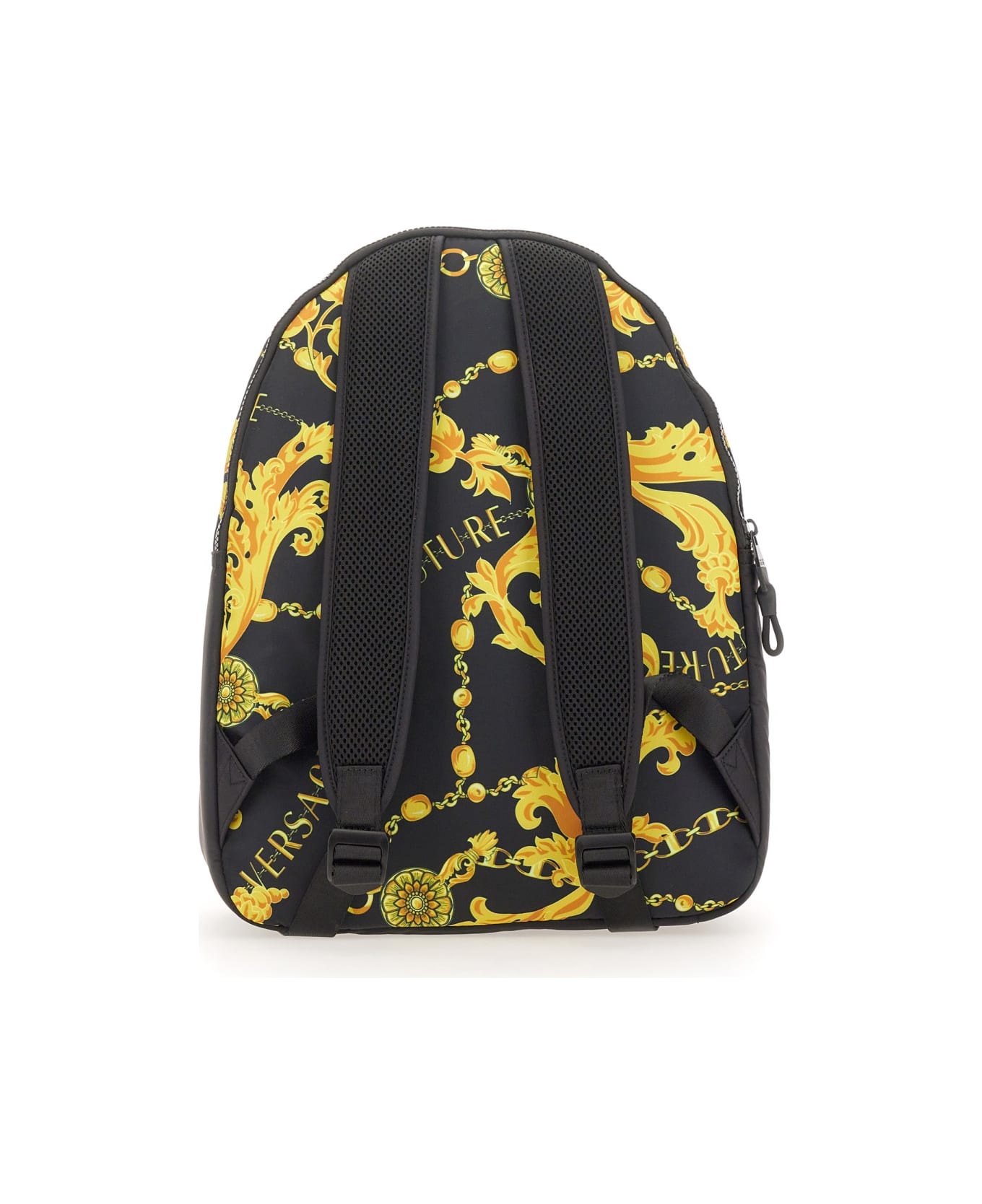 Versace Jeans Couture Chain Couture Nylon Print Backpack - Black