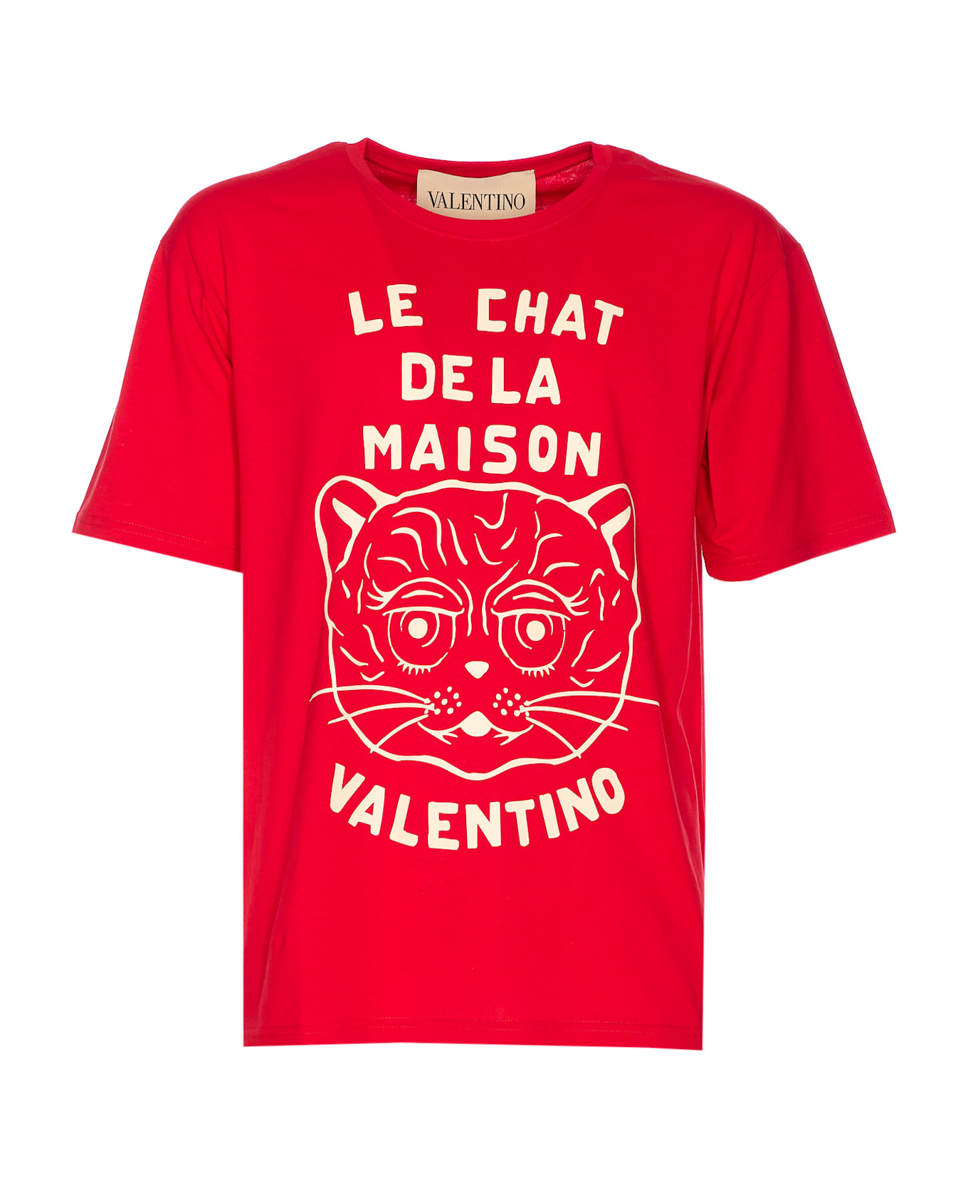 Valentino Garavani Le Chat De La Maison Print T-shirt - Red