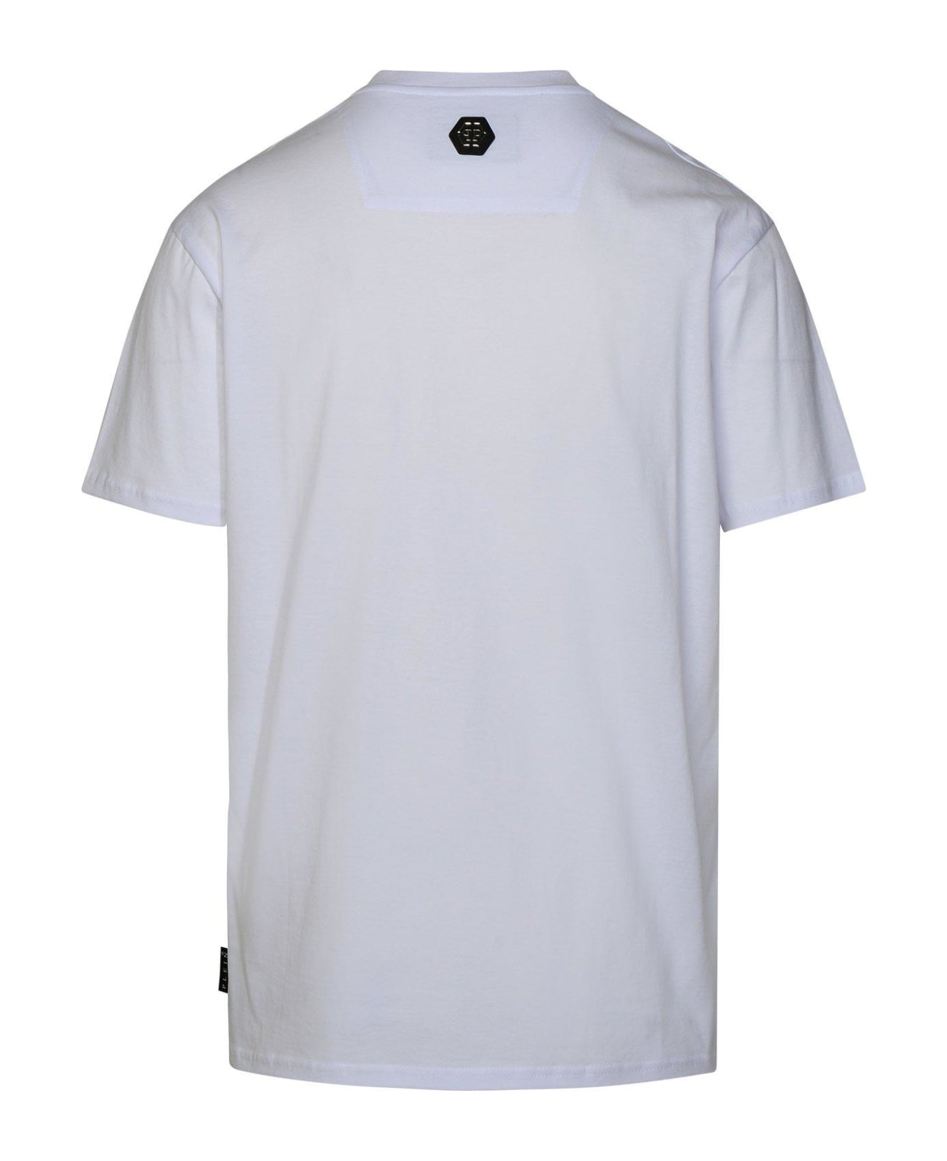 Philipp Plein Logo Embellished Crewneck T-shirt - Bianco