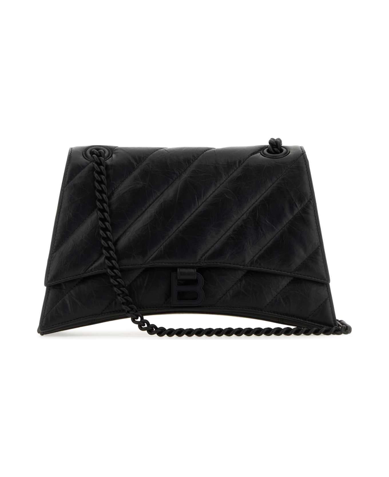 Balenciaga Black Leather Crush M Shoulder Bag - 1000