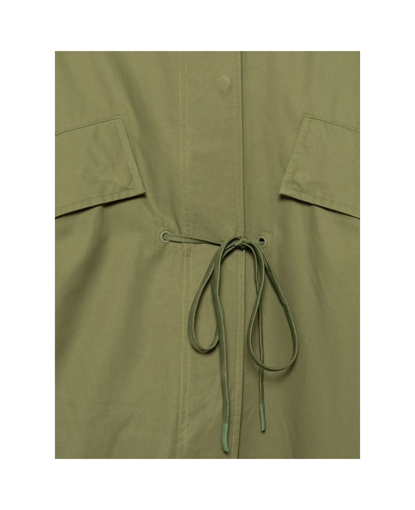 Closed Cotton And Nylon Parka Coat - Green