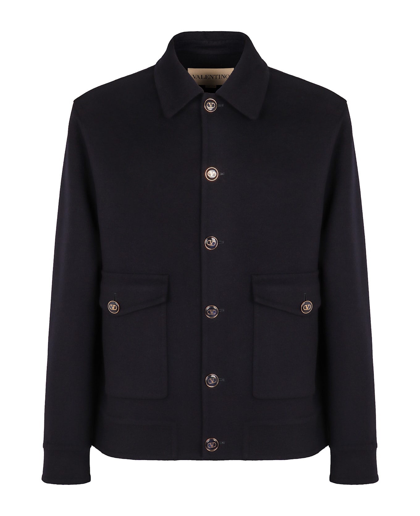Valentino Garavani Knitted Bomber Jacket - blue
