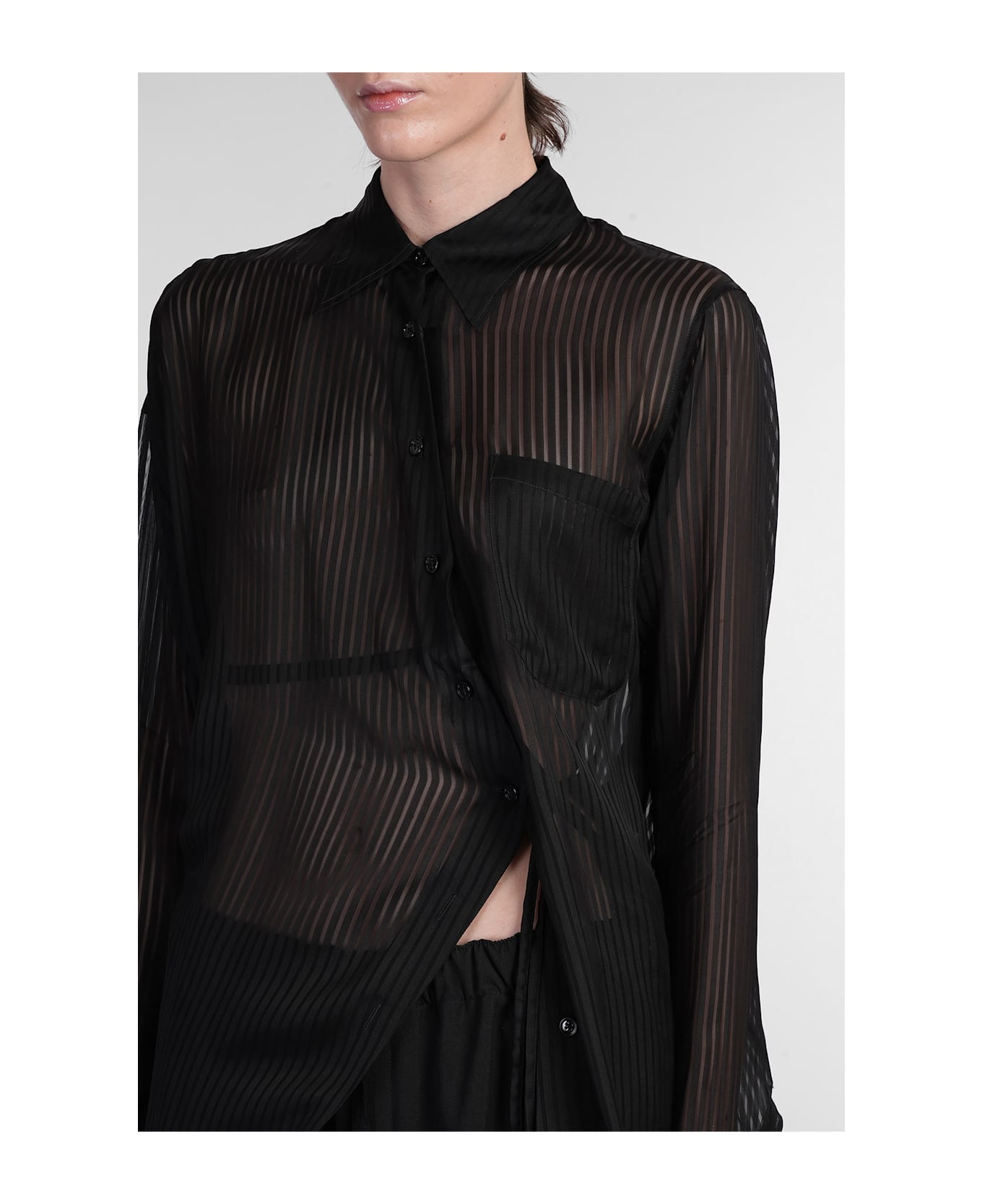 Ann Demeulemeester Daria Shirt In Black Viscose - black
