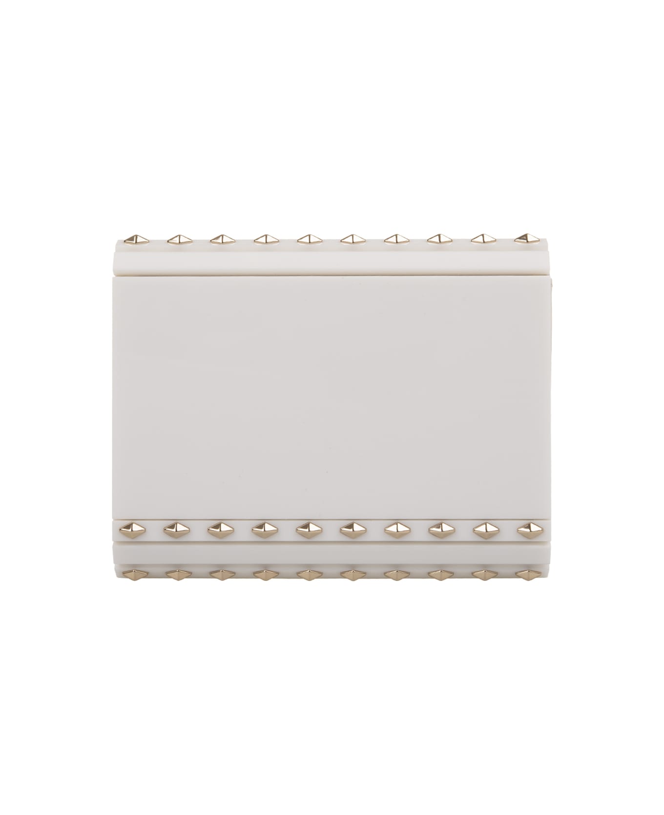 Jimmy Choo Milk Candy Clutch Bag With Golden Studs - White