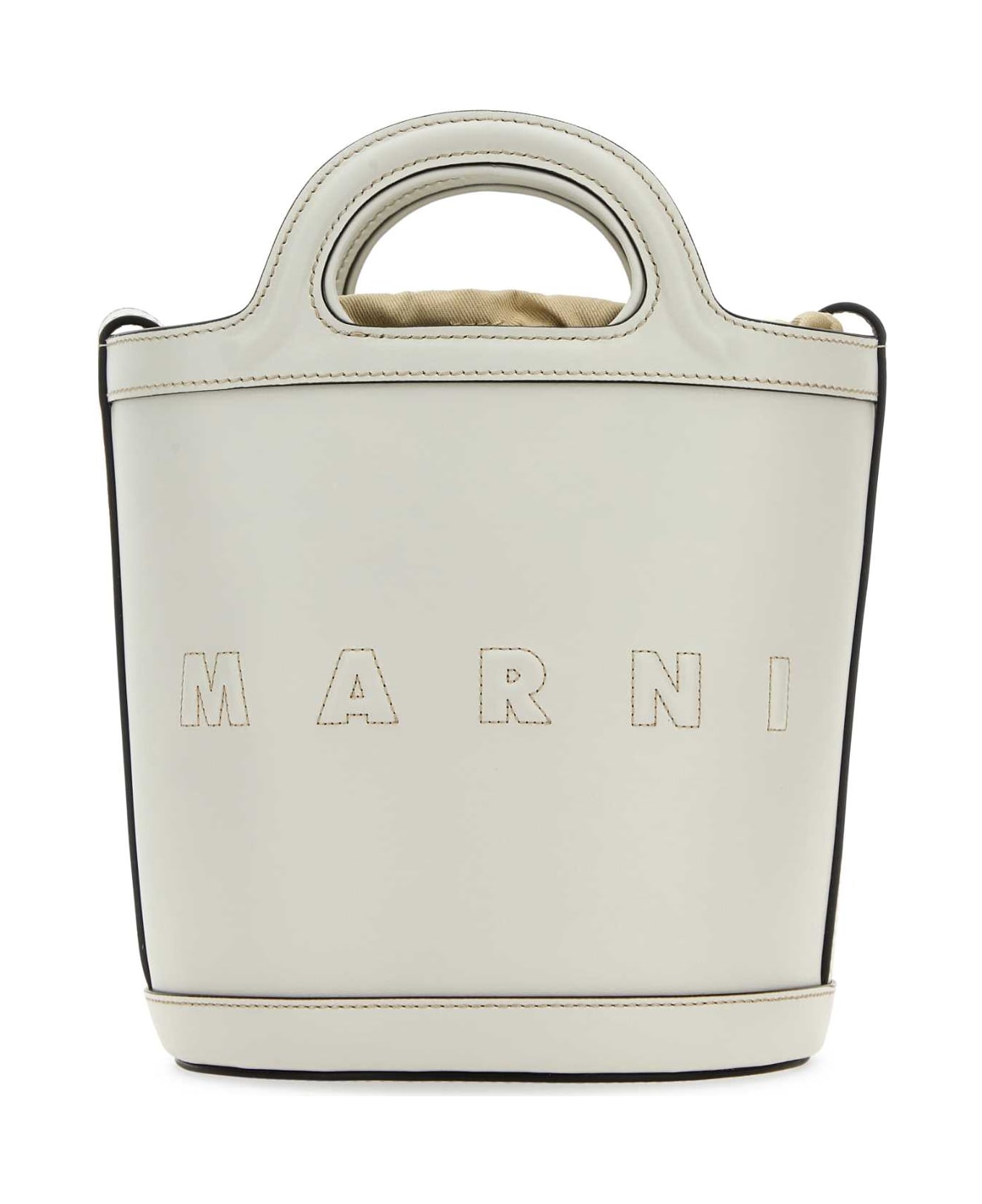 Marni White Leather Small Tropicalia Bucket Bag - 00W05