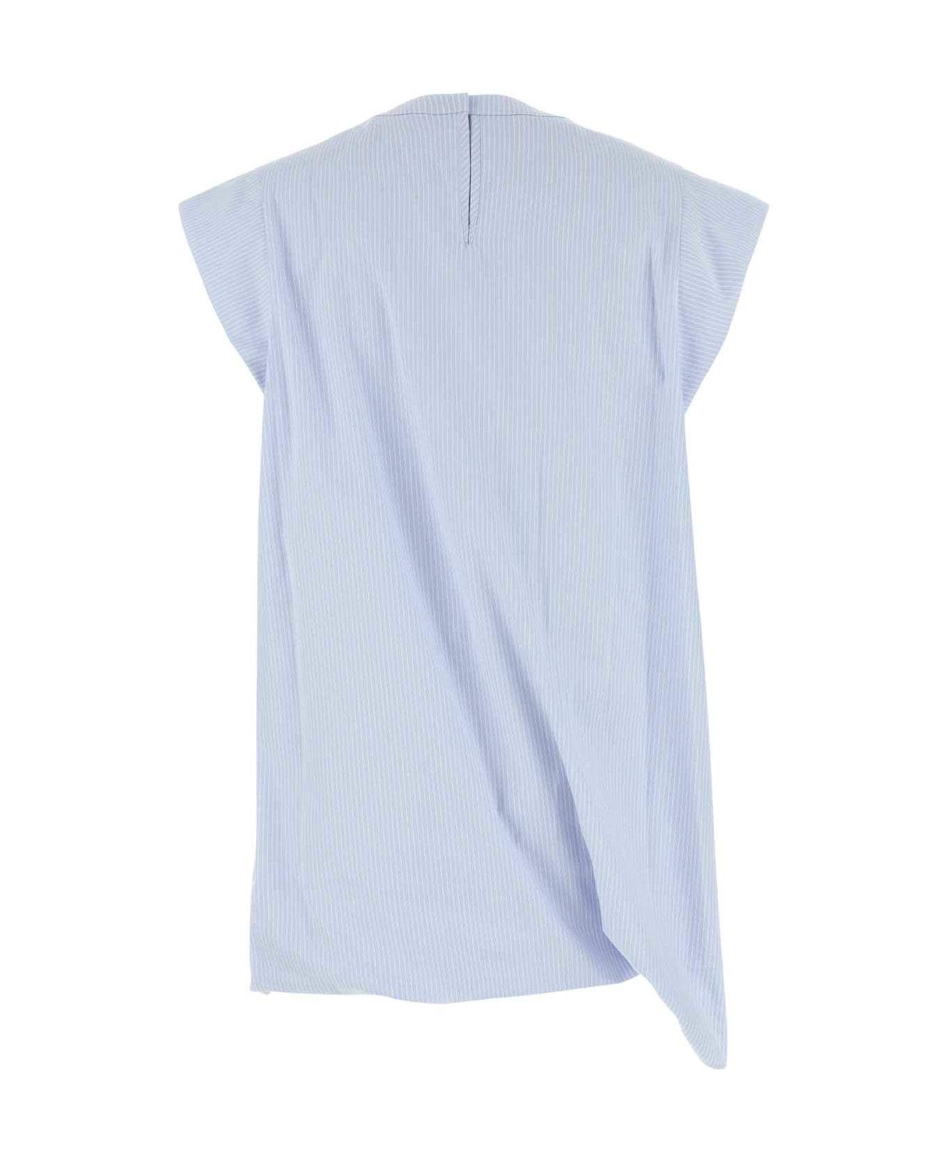 Sacai Embroidered Poplin Top - LBLUESTRIPE