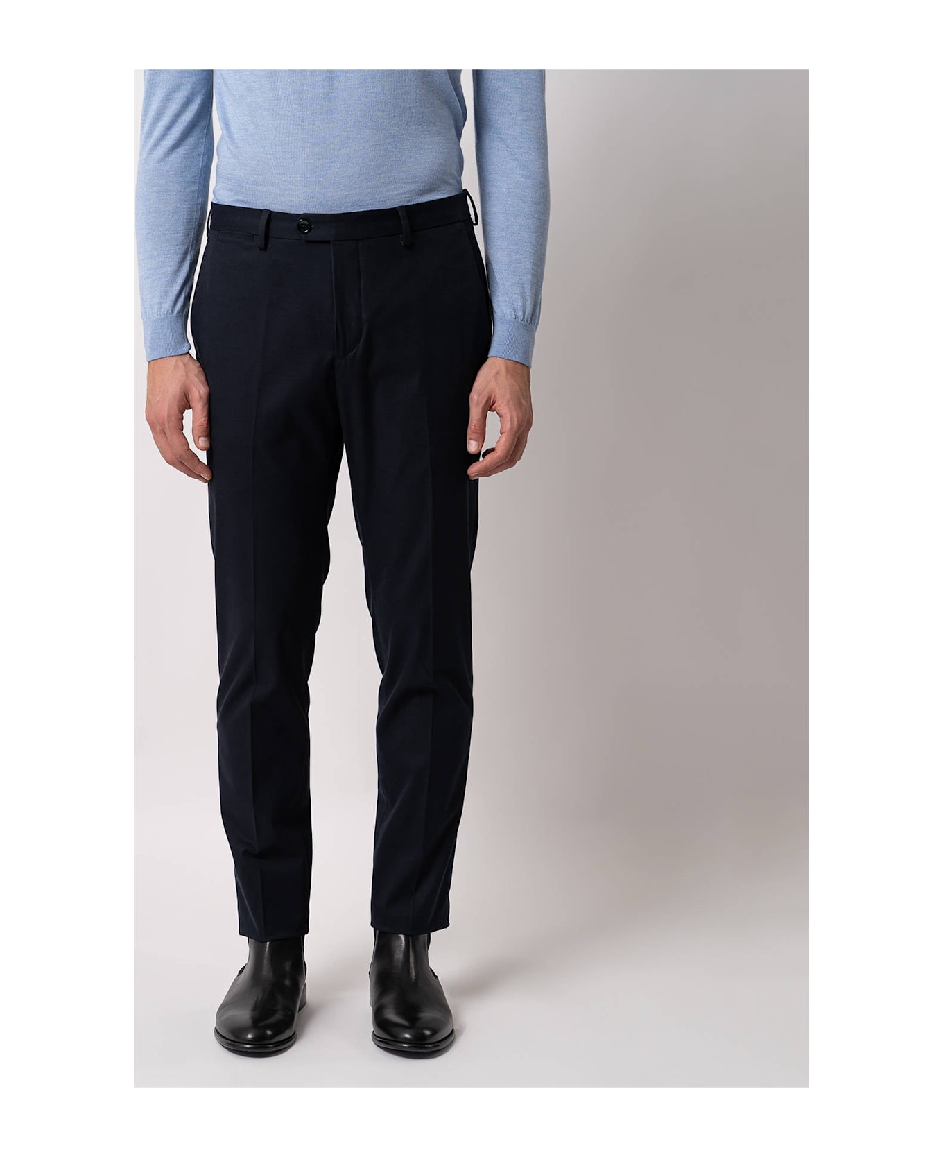 Larusmiani Velvet Trousers Howard Pants - MidnightBlue