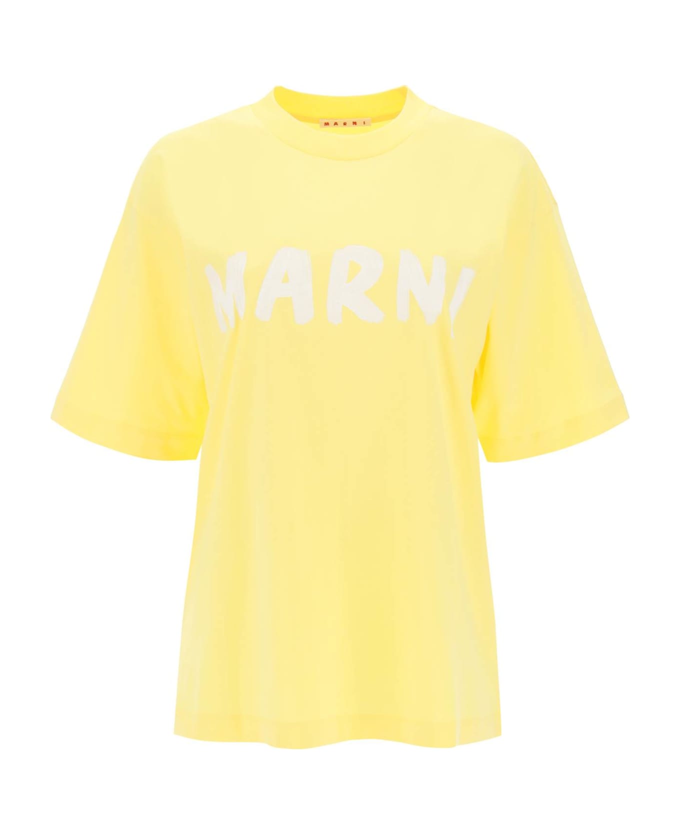 Marni T-shirt With Maxi Logo Print - LEMMON (Yellow)