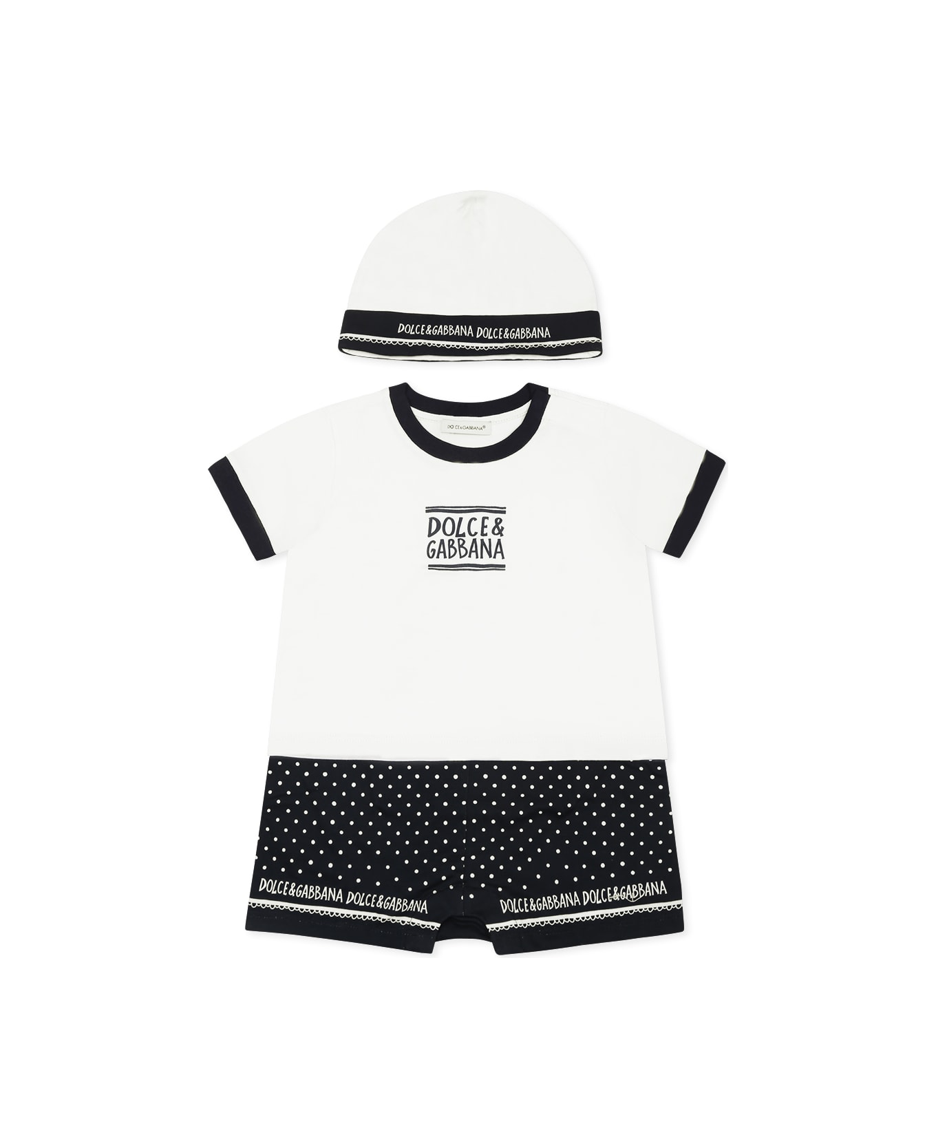 Dolce 
Gabbana Multicolor Romper Set For Baby Boy With Logo - Multicolor