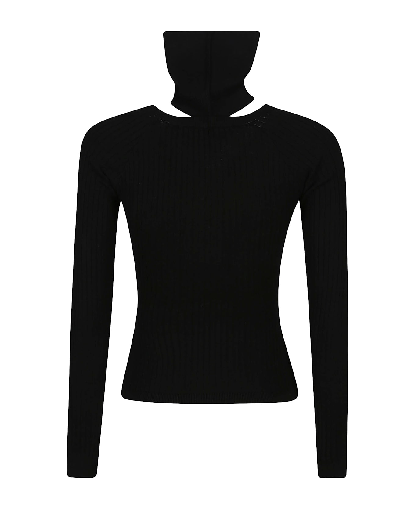 Federica Tosi Cut Out V Turtle Neck Sweater - Nero